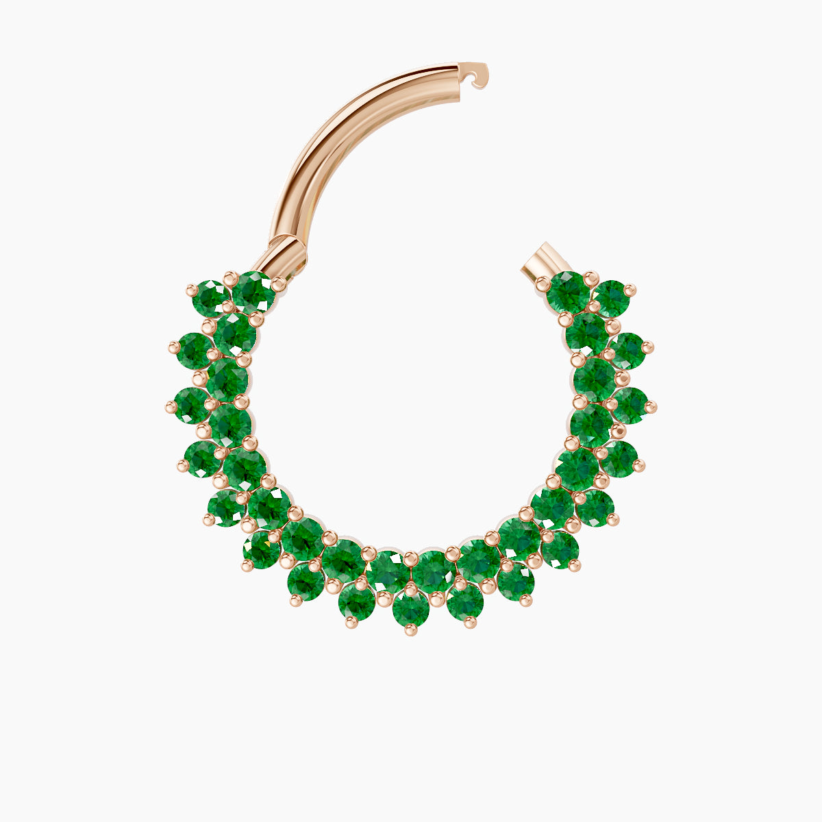 Danae | 18k Rose Gold 9.5 mm Emerald Septum Piercing
