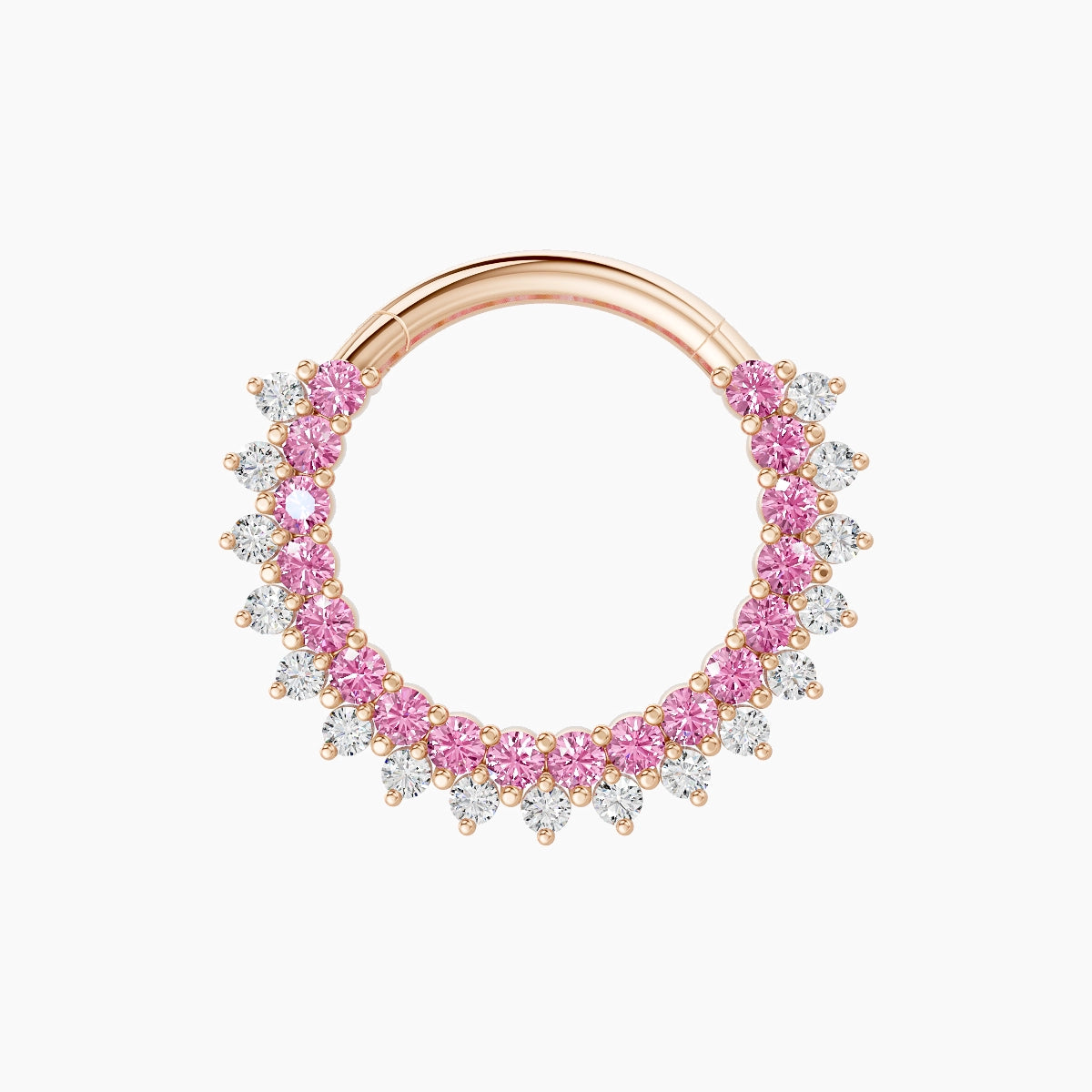 Danae | 18k Rose Gold 9.5 mm Pink Sapphire & Diamond Septum Piercing