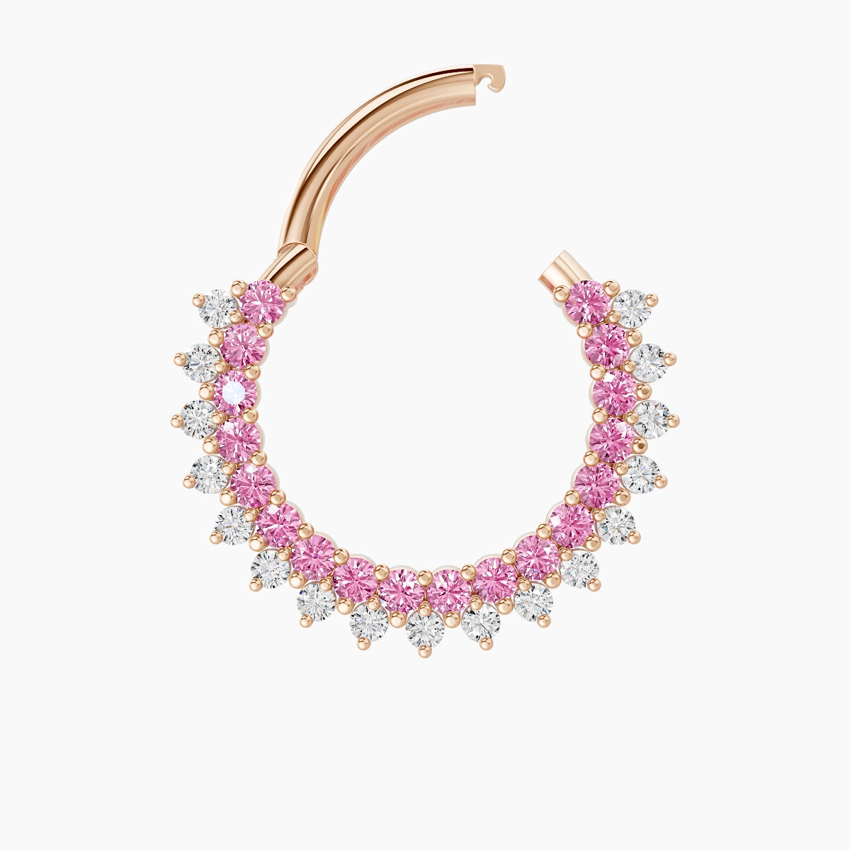 Danae | 18k Rose Gold 9.5 mm Pink Sapphire & Diamond Septum Piercing
