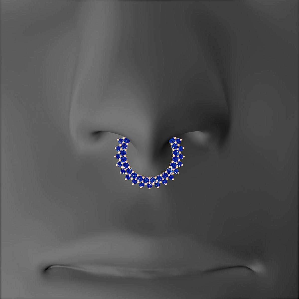 Danae | 18k Rose Gold 9.5 mm Sapphire Septum Piercing