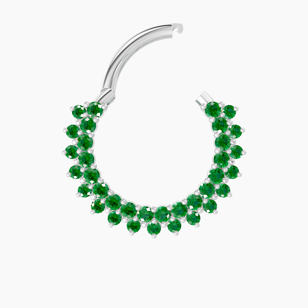 Danae | 18k White Gold 9.5 mm Emerald Septum Piercing
