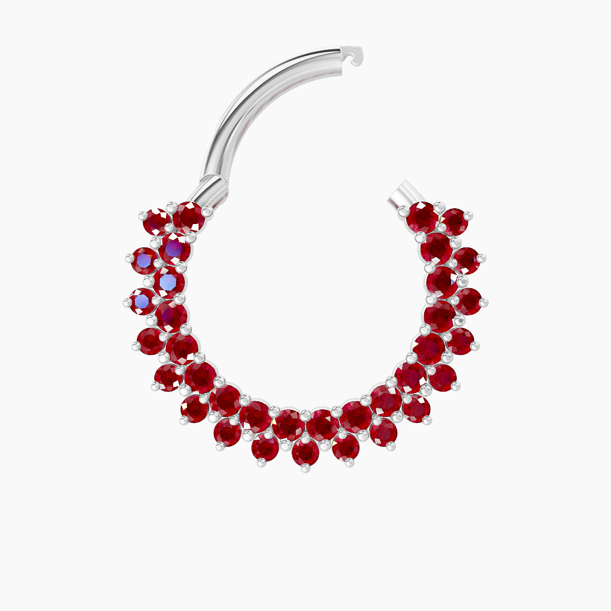 Danae | 18k White Gold 9.5 mm Ruby Septum Piercing