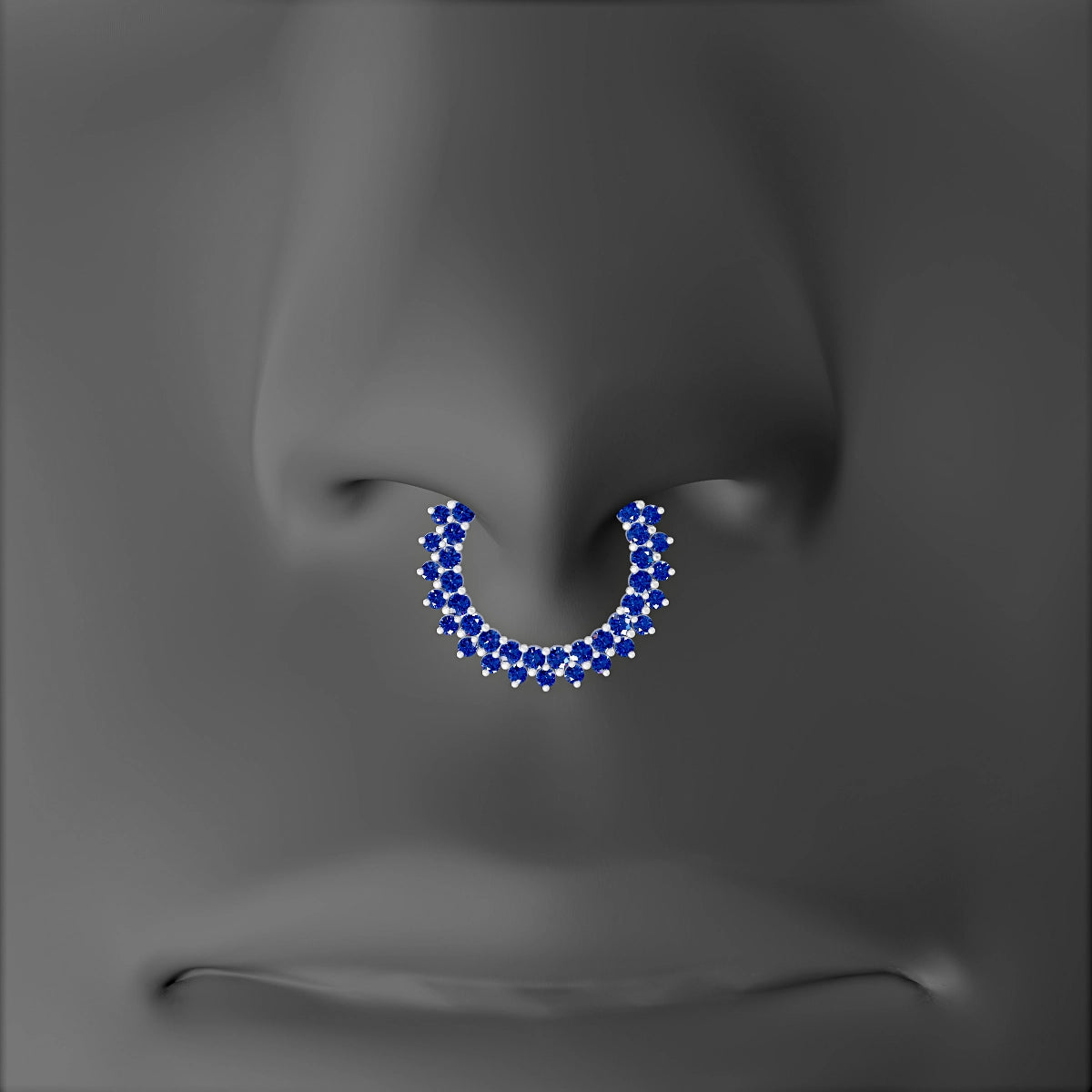 Danae | 18k White Gold 9.5 mm Sapphire Septum Piercing