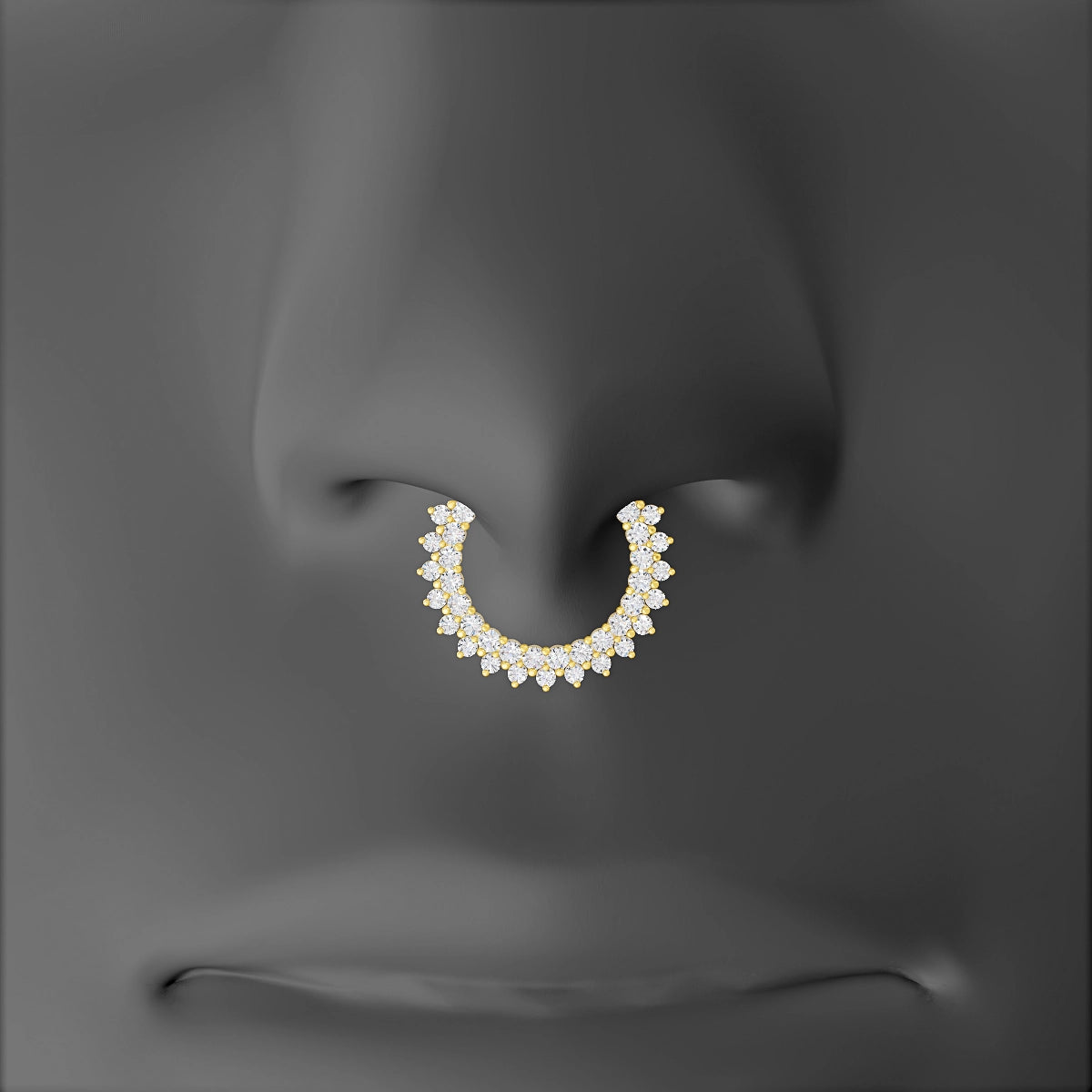 Danae | 18k Yellow Gold 9.5 mm Diamond Septum Piercing