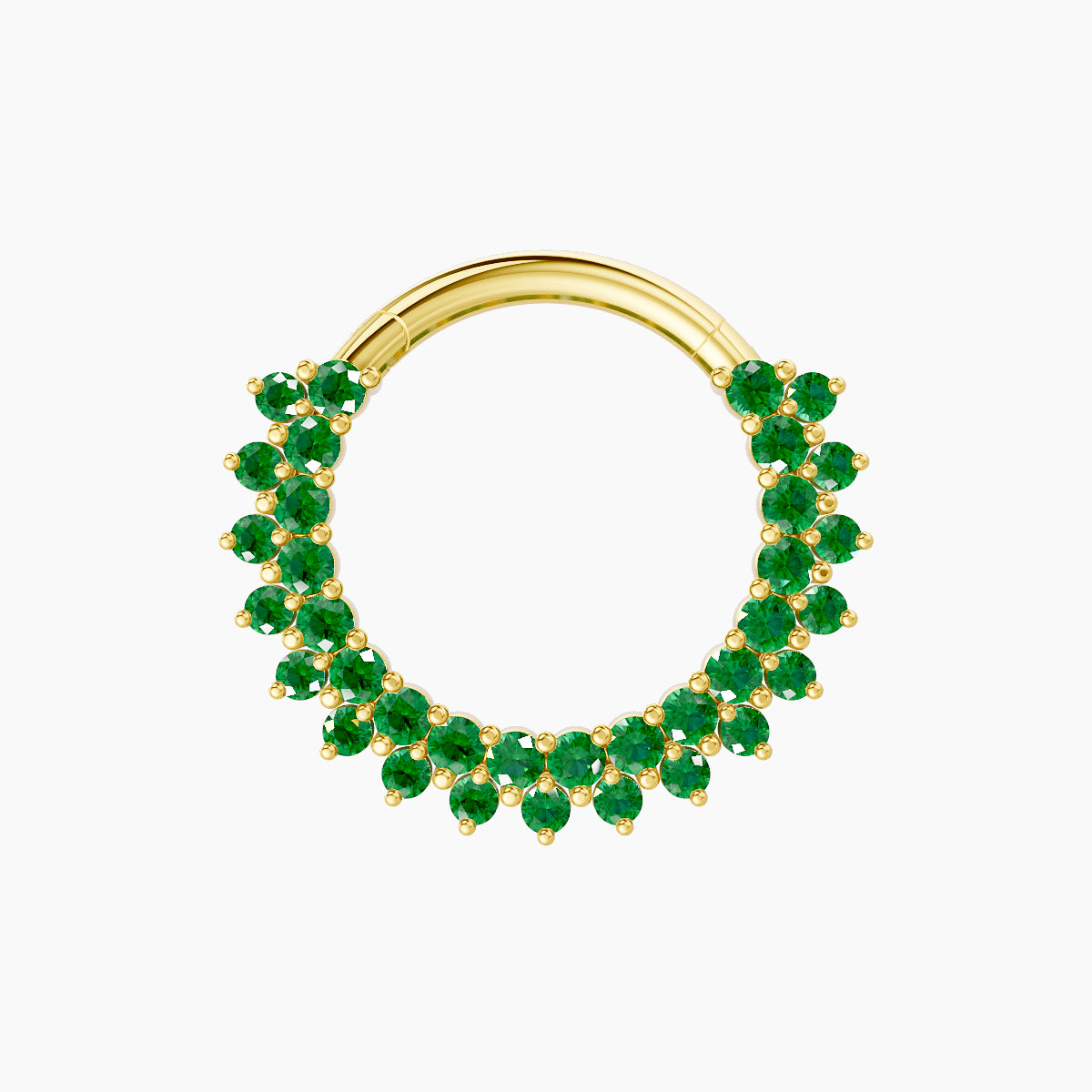 Danae | 18k Yellow Gold 9.5 mm Emerald Septum Piercing