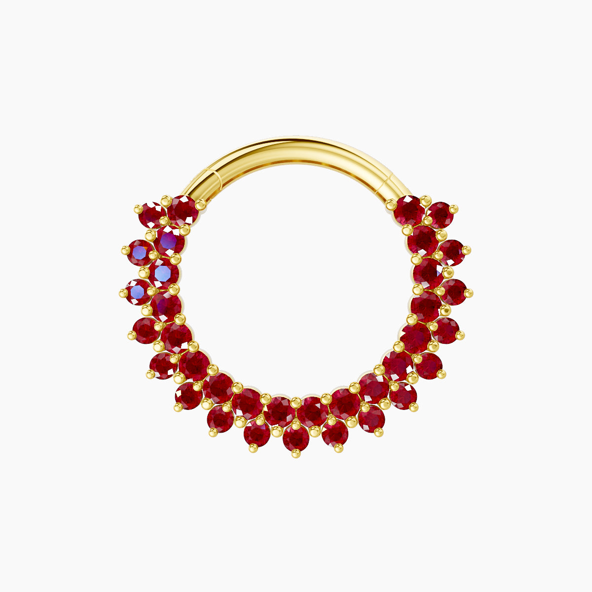 Danae | 18k Yellow Gold 9.5 mm Ruby Septum Piercing