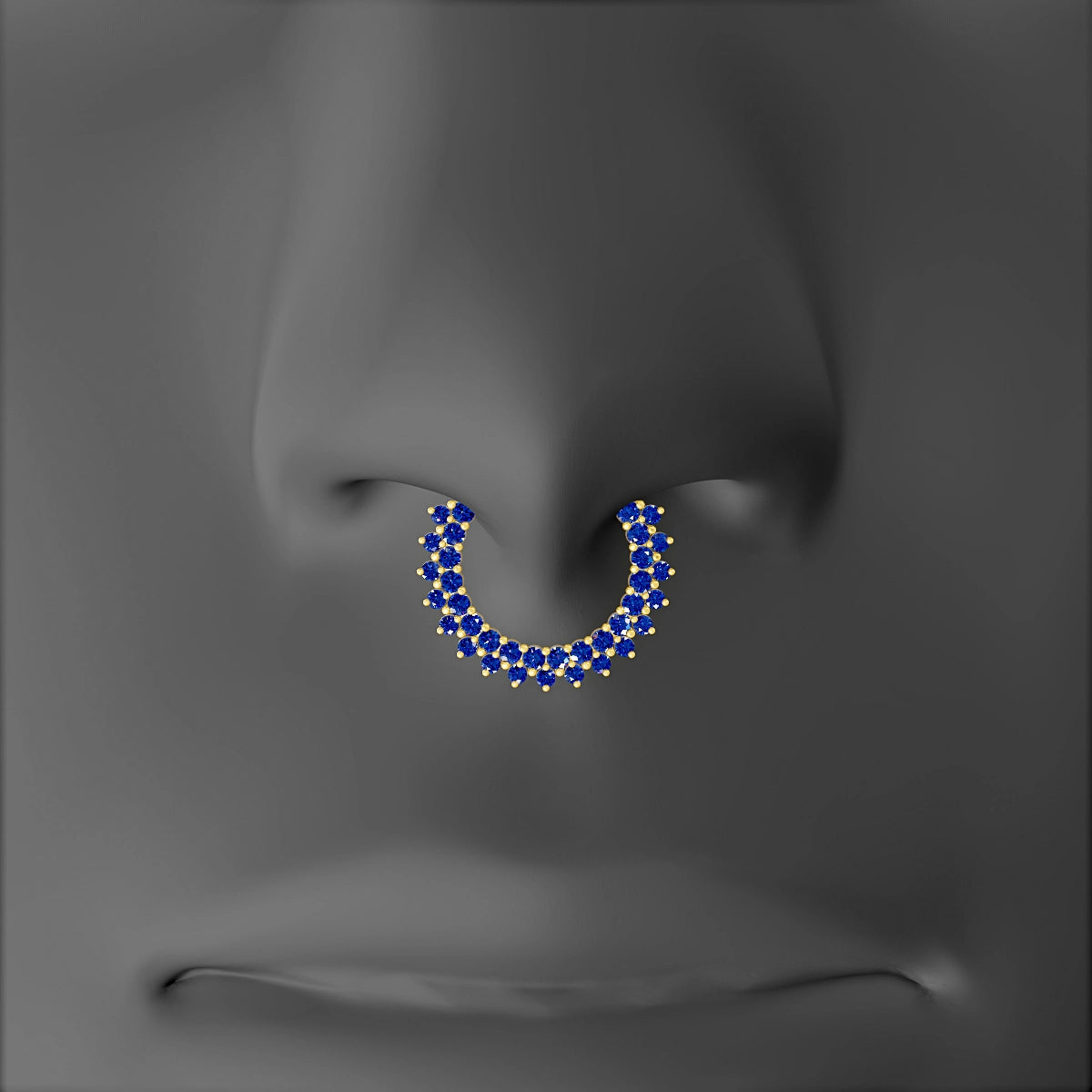 Danae | 18k Yellow Gold 9.5 mm Sapphire Septum Piercing