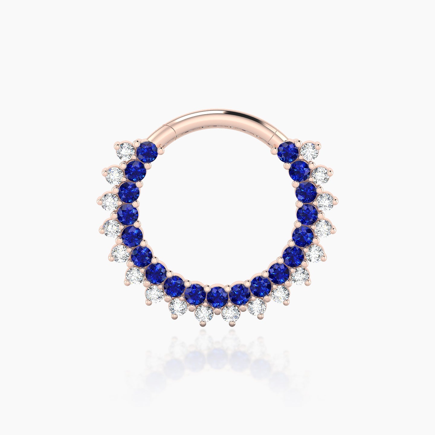 Danae | 18k Rose Gold 9.5 mm Sapphire & Diamond Septum Piercing