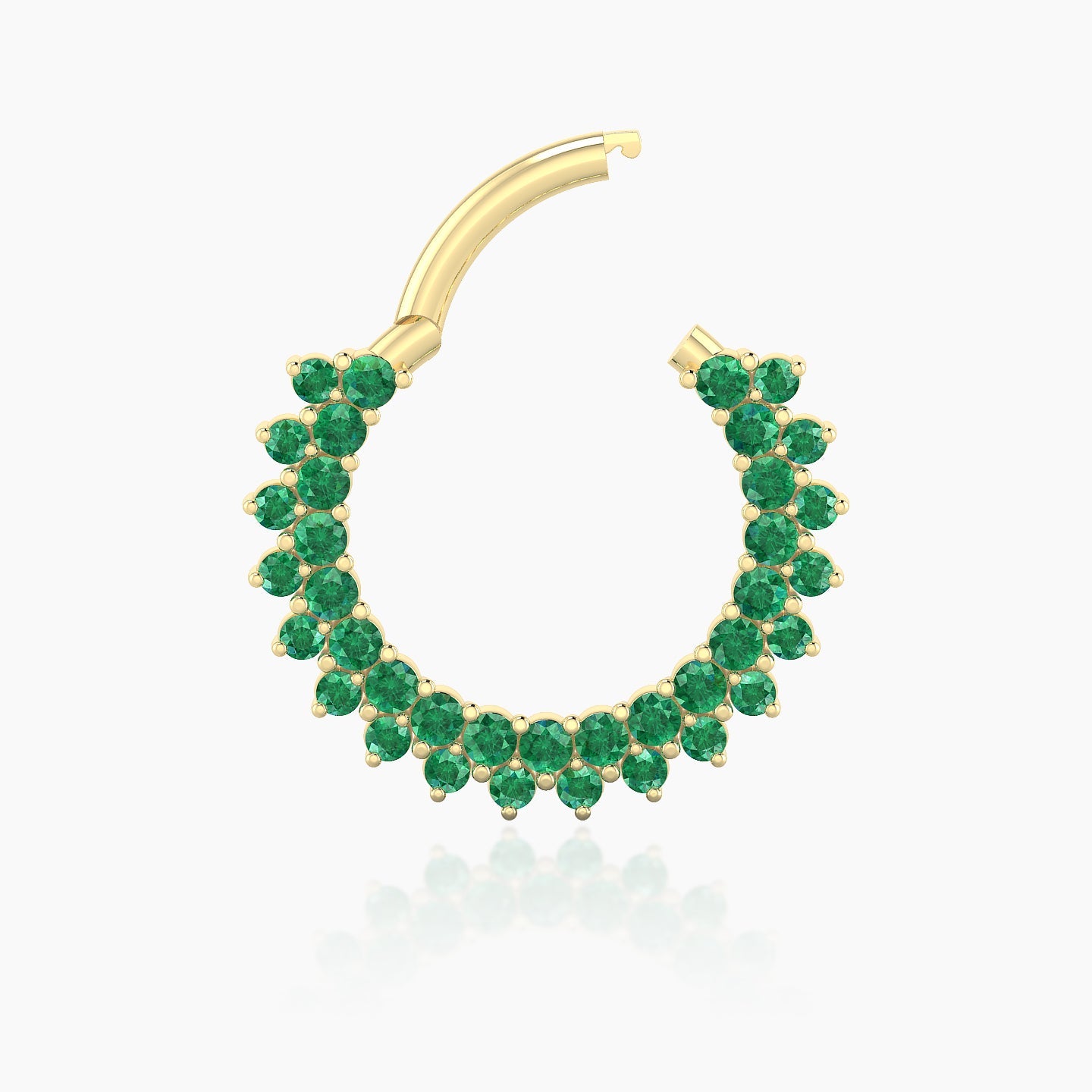 Danae | 18k Yellow Gold 9.5 mm Emerald Septum Piercing