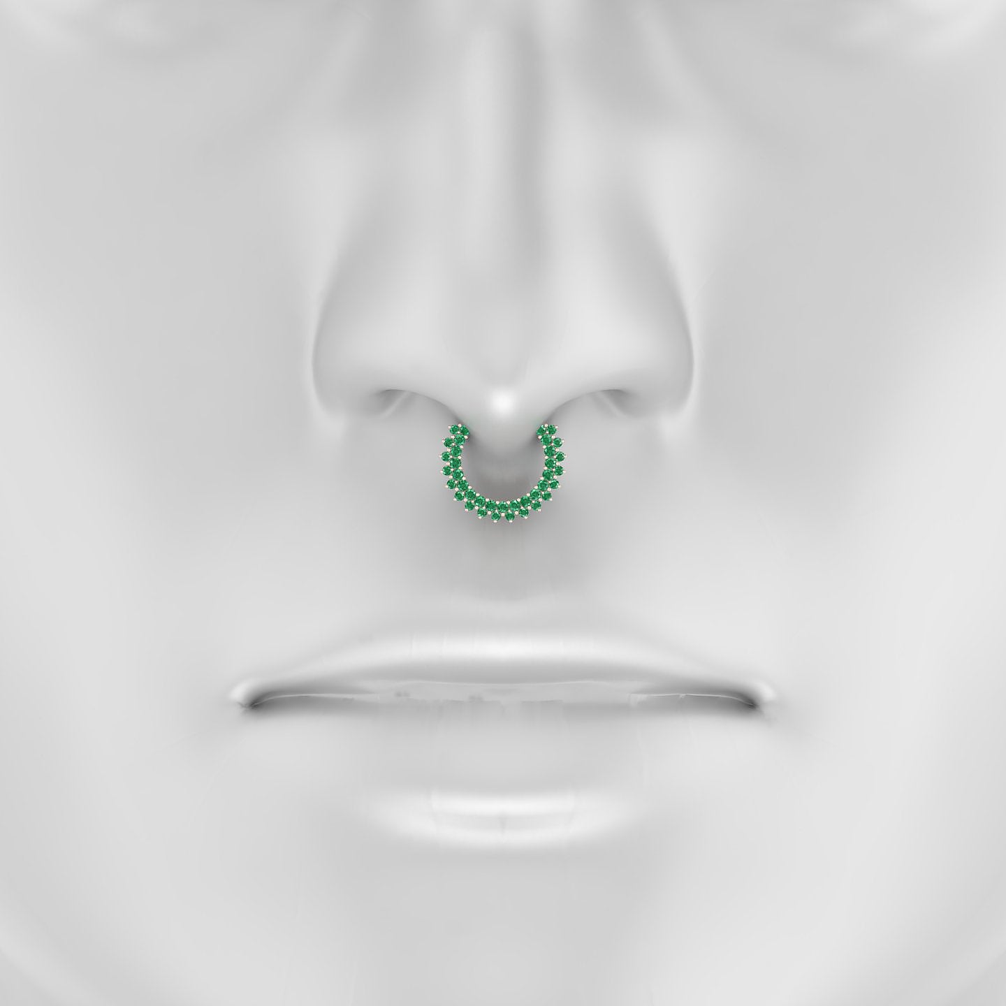 Danae | 18k Rose Gold 9.5 mm Emerald Septum Piercing