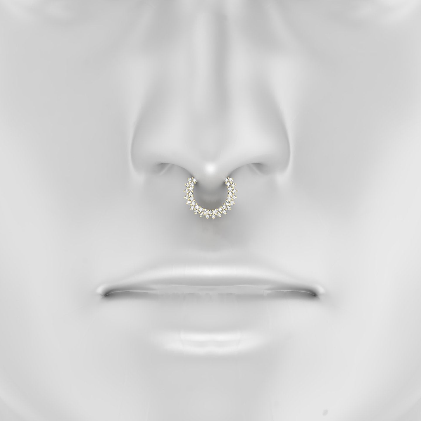 Danae | 18k Yellow Gold 9.5 mm Diamond Septum Piercing