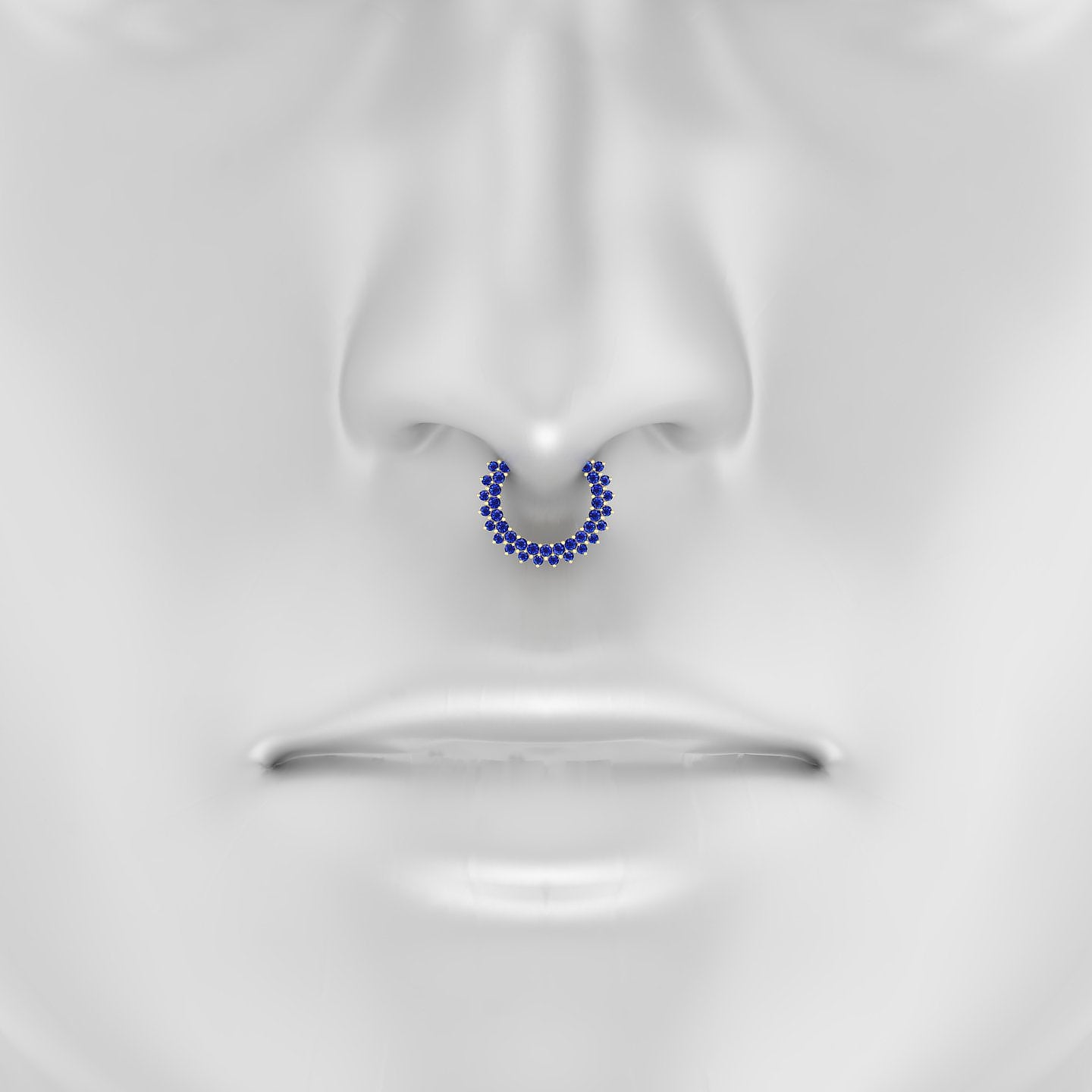Danae | 18k Yellow Gold 9.5 mm Sapphire Septum Piercing