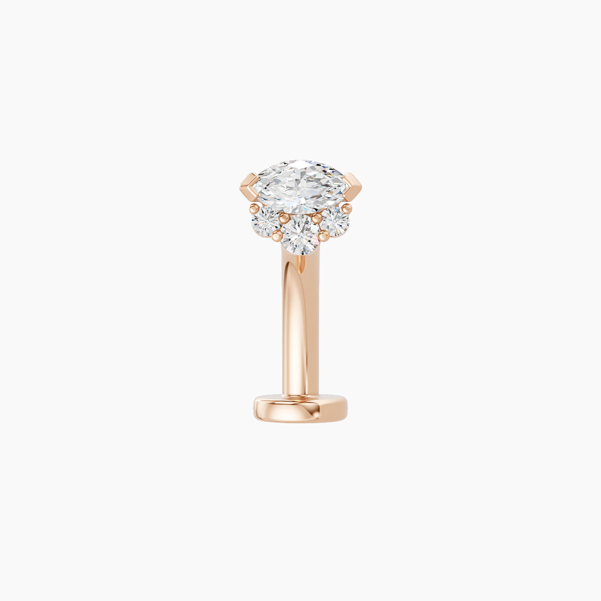 Danu | 18k Rose Gold 5 mm 10 mm Diamond Floating Navel Piercing