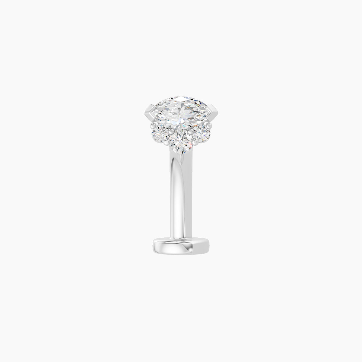 Danu | 18k White Gold 5 mm 10 mm Diamond Floating Navel Piercing