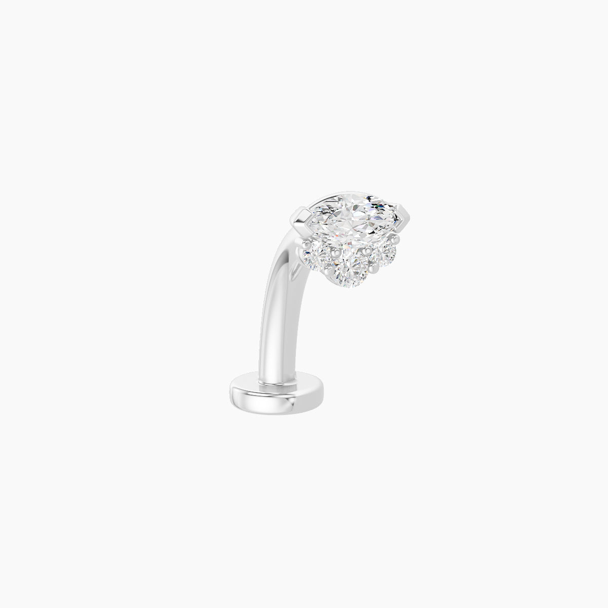 Danu | 18k White Gold 5 mm 10 mm Diamond Floating Navel Piercing