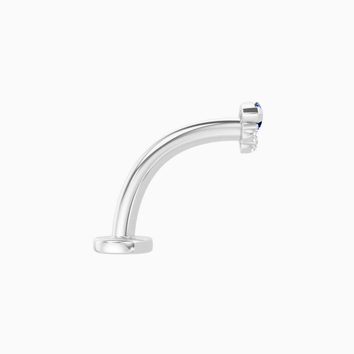 Danu | 18k White Gold 10 mm 5 mm Sapphire & Diamond Floating Navel Piercing