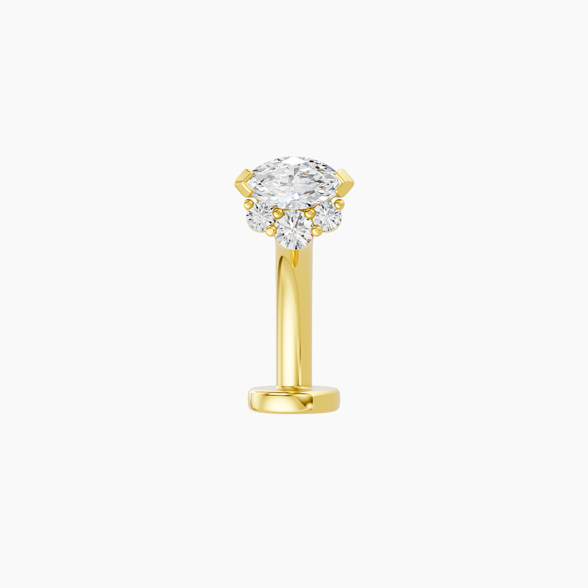 Danu | 18k Yellow Gold 5 mm 10 mm Diamond Floating Navel Piercing