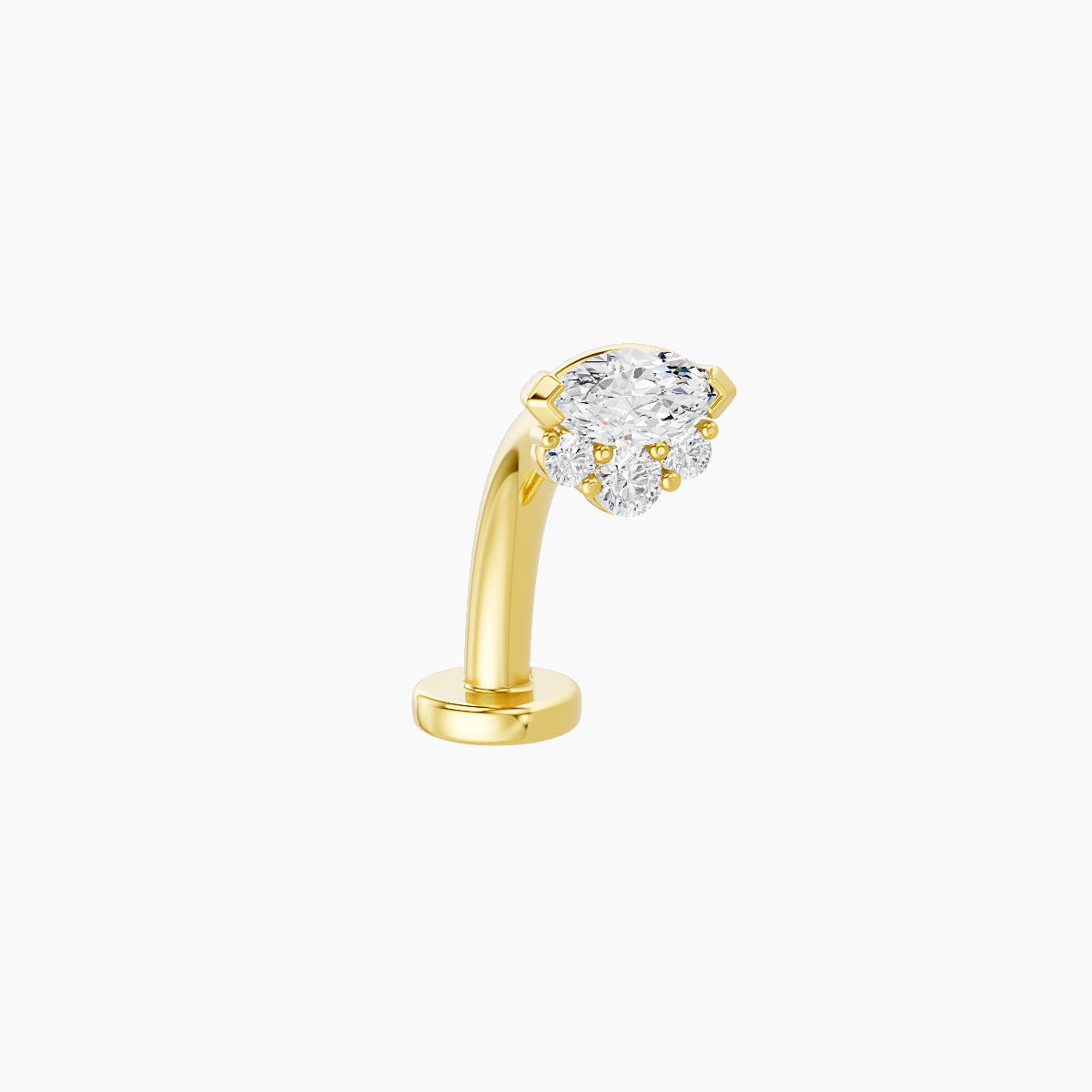 Danu | 18k Yellow Gold 5 mm 10 mm Diamond Floating Navel Piercing