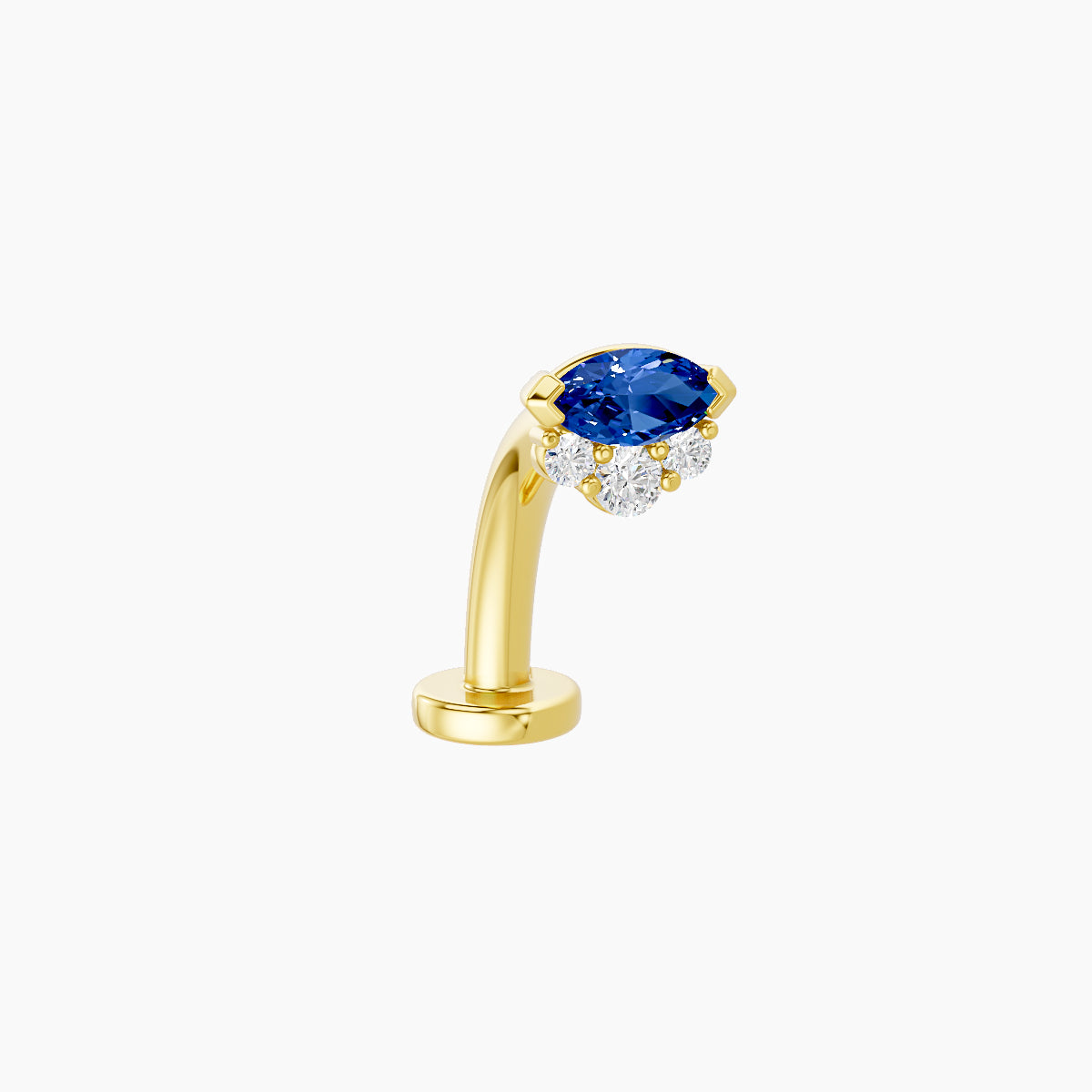 Danu | 18k Yellow Gold 10 mm 5 mm Sapphire & Diamond Floating Navel Piercing