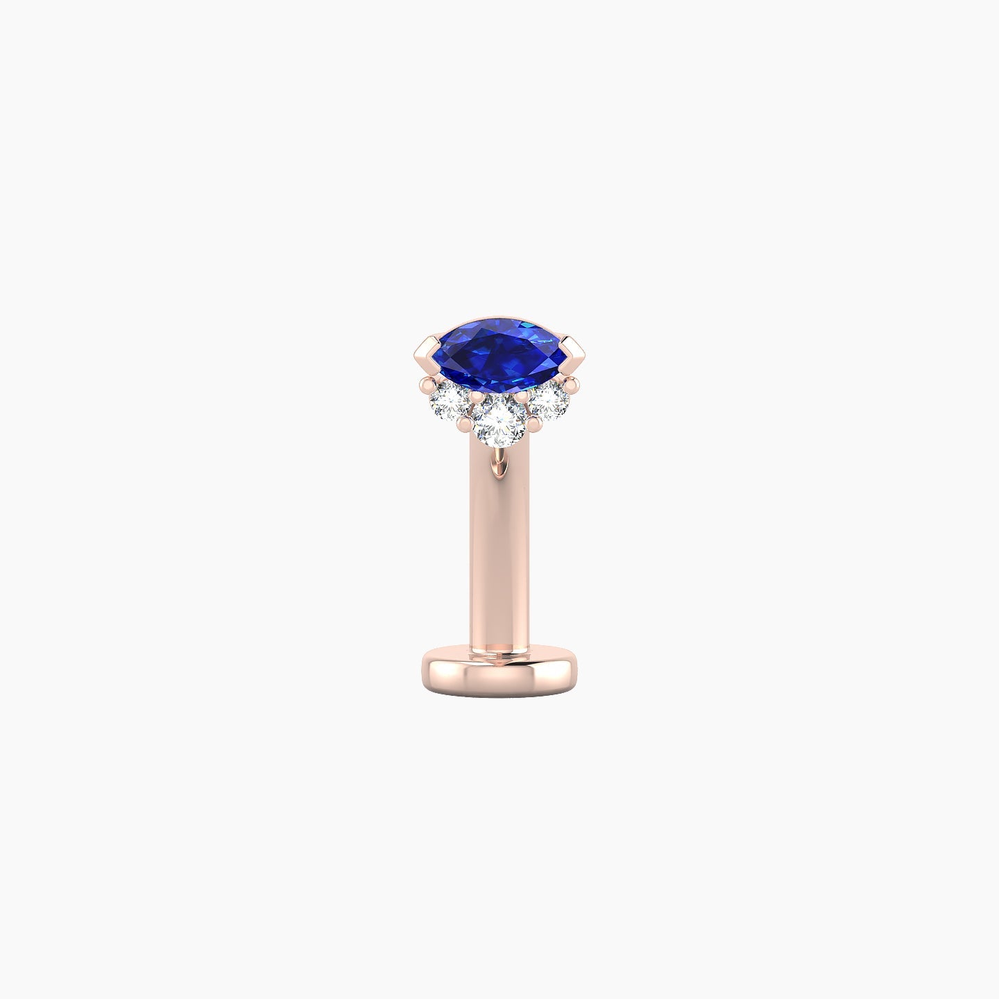 Danu | 18k Rose Gold 10 mm 5 mm Sapphire & Diamond Floating Navel Piercing