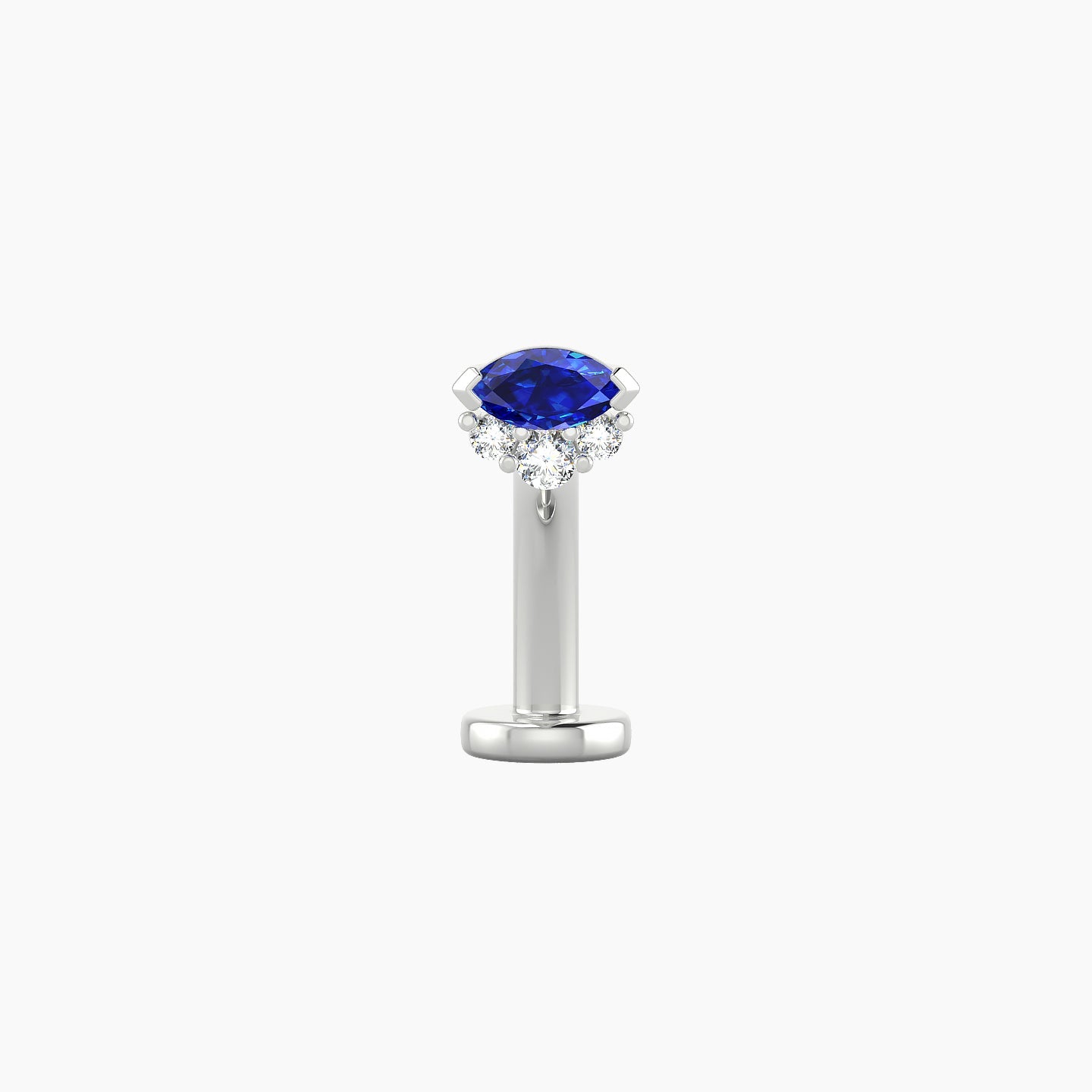 Danu | 18k White Gold 10 mm 5 mm Sapphire & Diamond Floating Navel Piercing