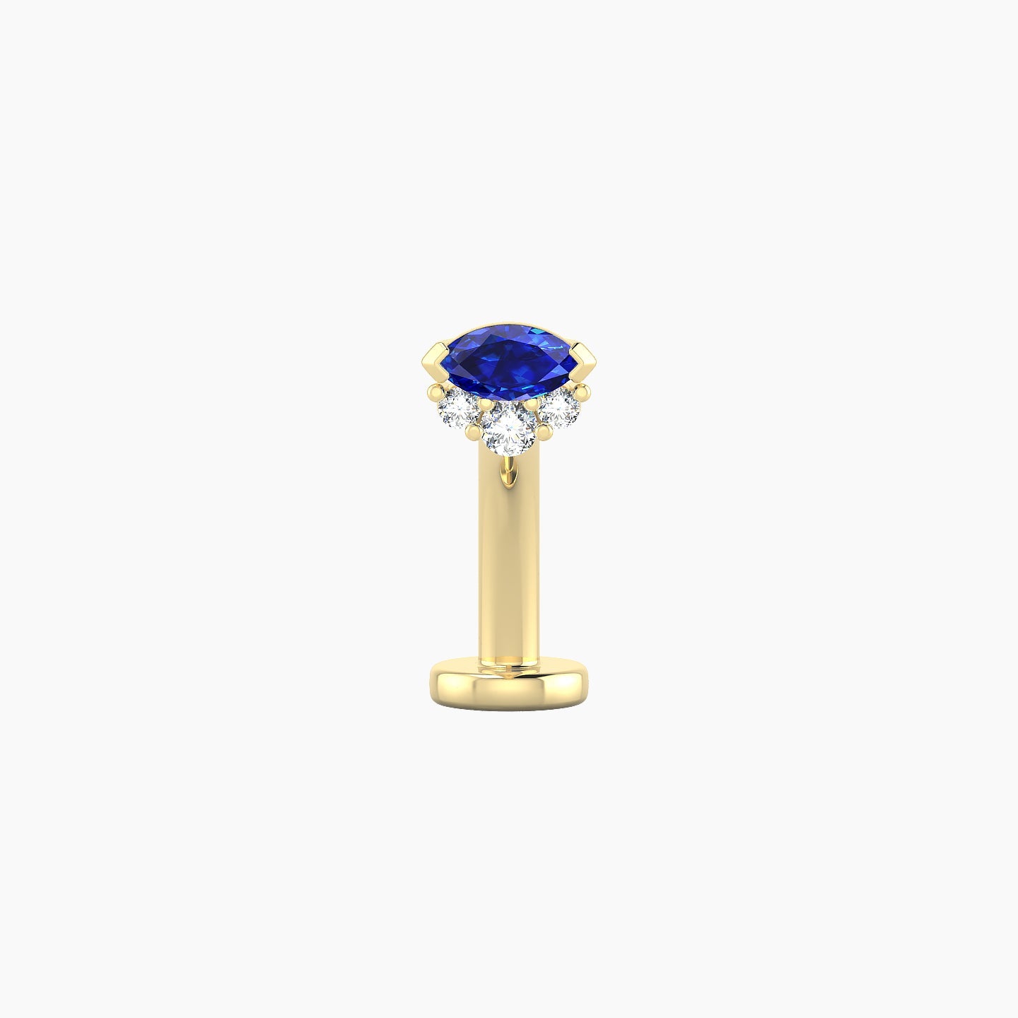 Danu | 18k Yellow Gold 10 mm 5 mm Sapphire & Diamond Floating Navel Piercing
