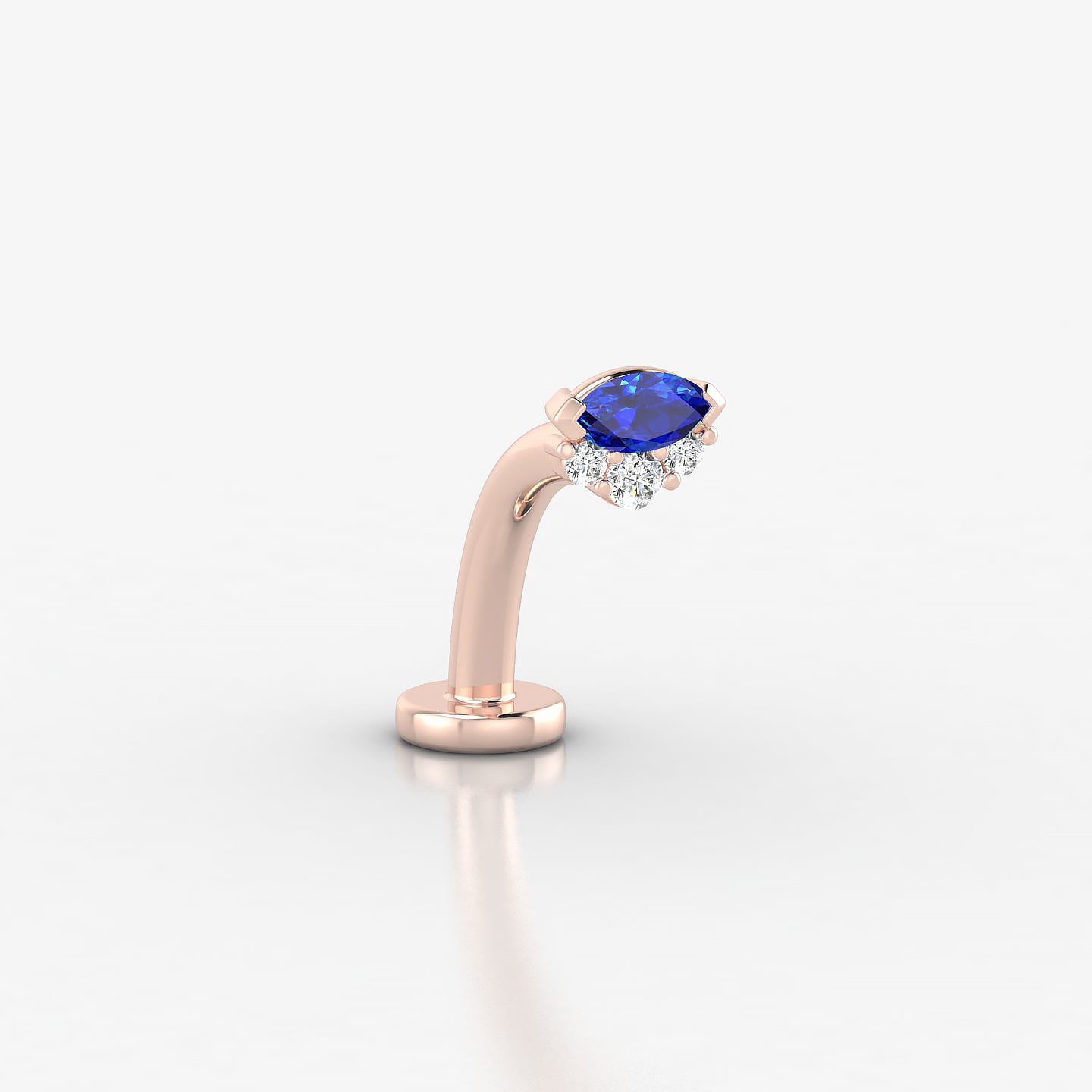 Danu | 18k Rose Gold 10 mm 5 mm Sapphire & Diamond Floating Navel Piercing