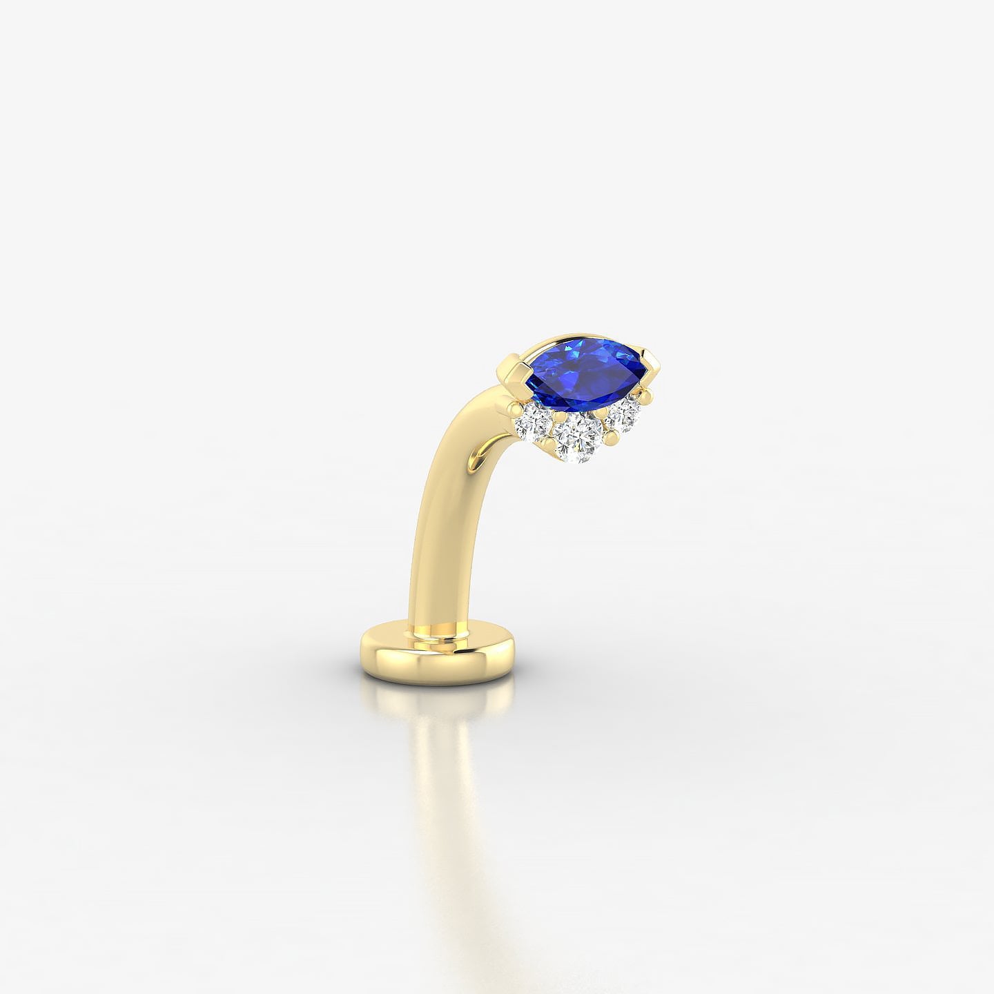 Danu | 18k Yellow Gold 10 mm 5 mm Sapphire & Diamond Floating Navel Piercing