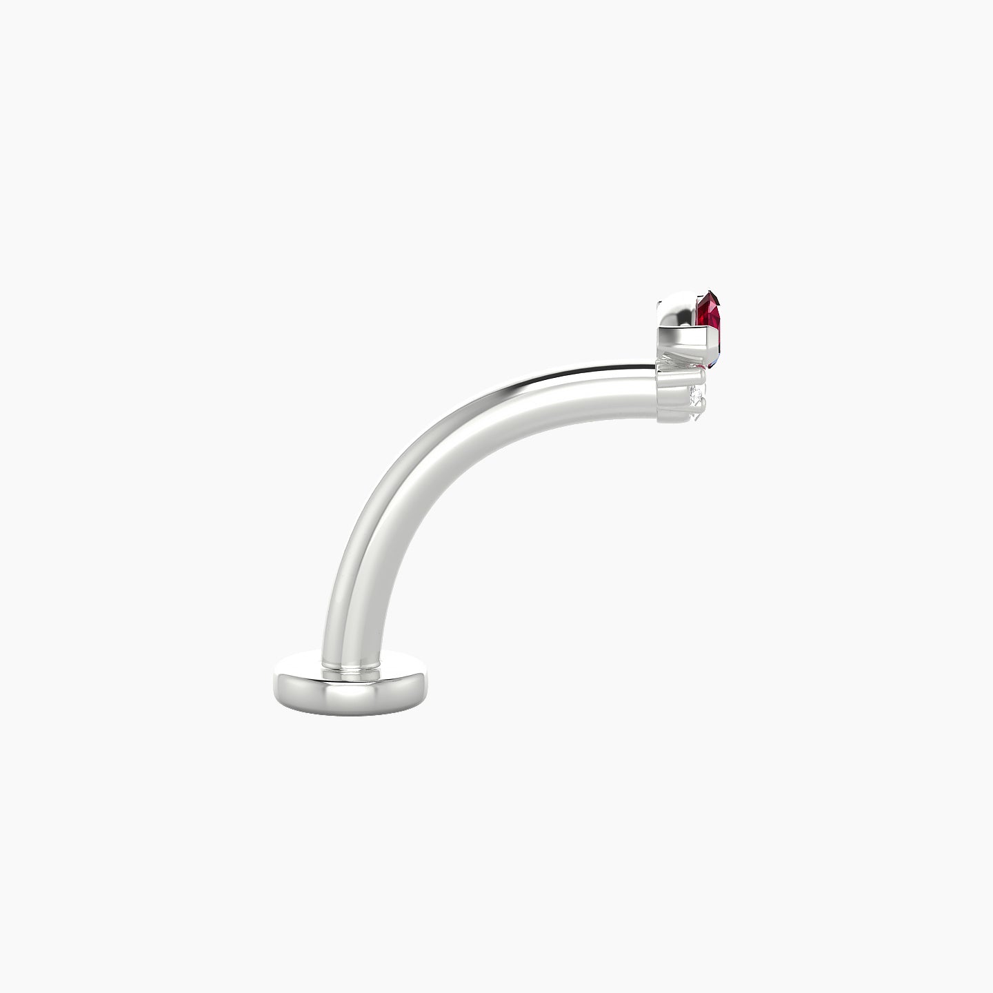 Danu | 18k White Gold 10 mm 5 mm Ruby & Diamond Floating Navel Piercing