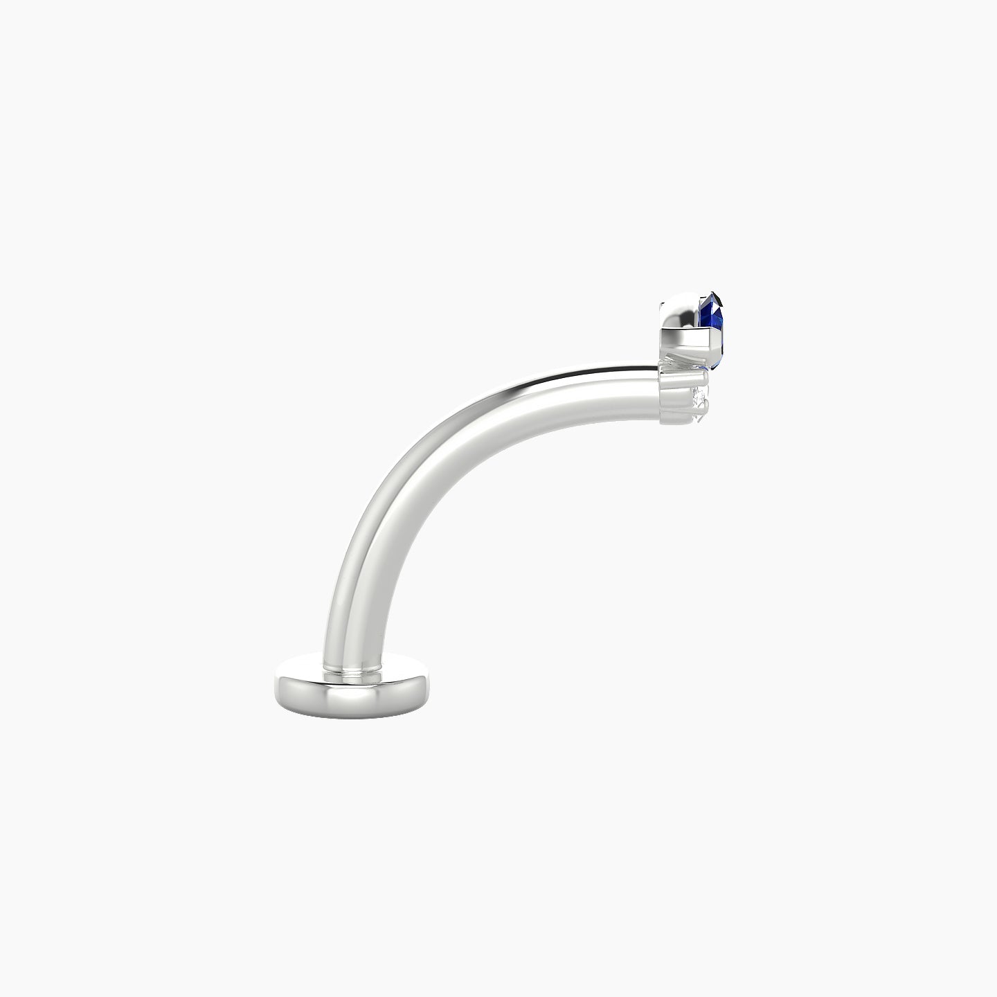 Danu | 18k White Gold 10 mm 5 mm Sapphire & Diamond Floating Navel Piercing