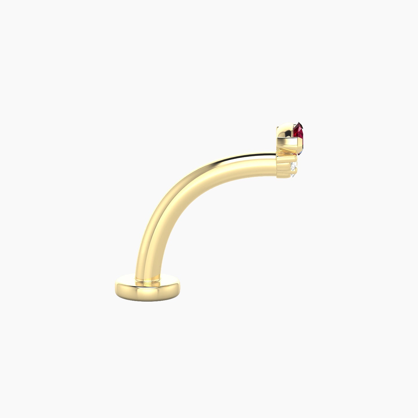 Danu | 18k Yellow Gold 10 mm 5 mm Ruby & Diamond Floating Navel Piercing