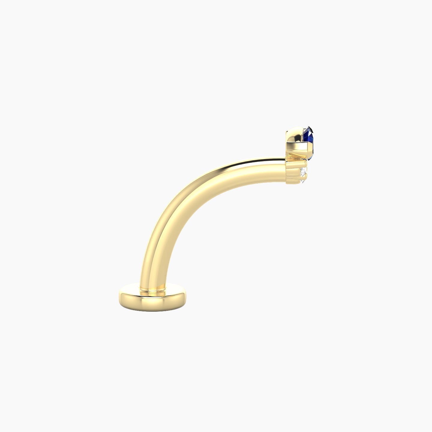 Danu | 18k Yellow Gold 10 mm 5 mm Sapphire & Diamond Floating Navel Piercing