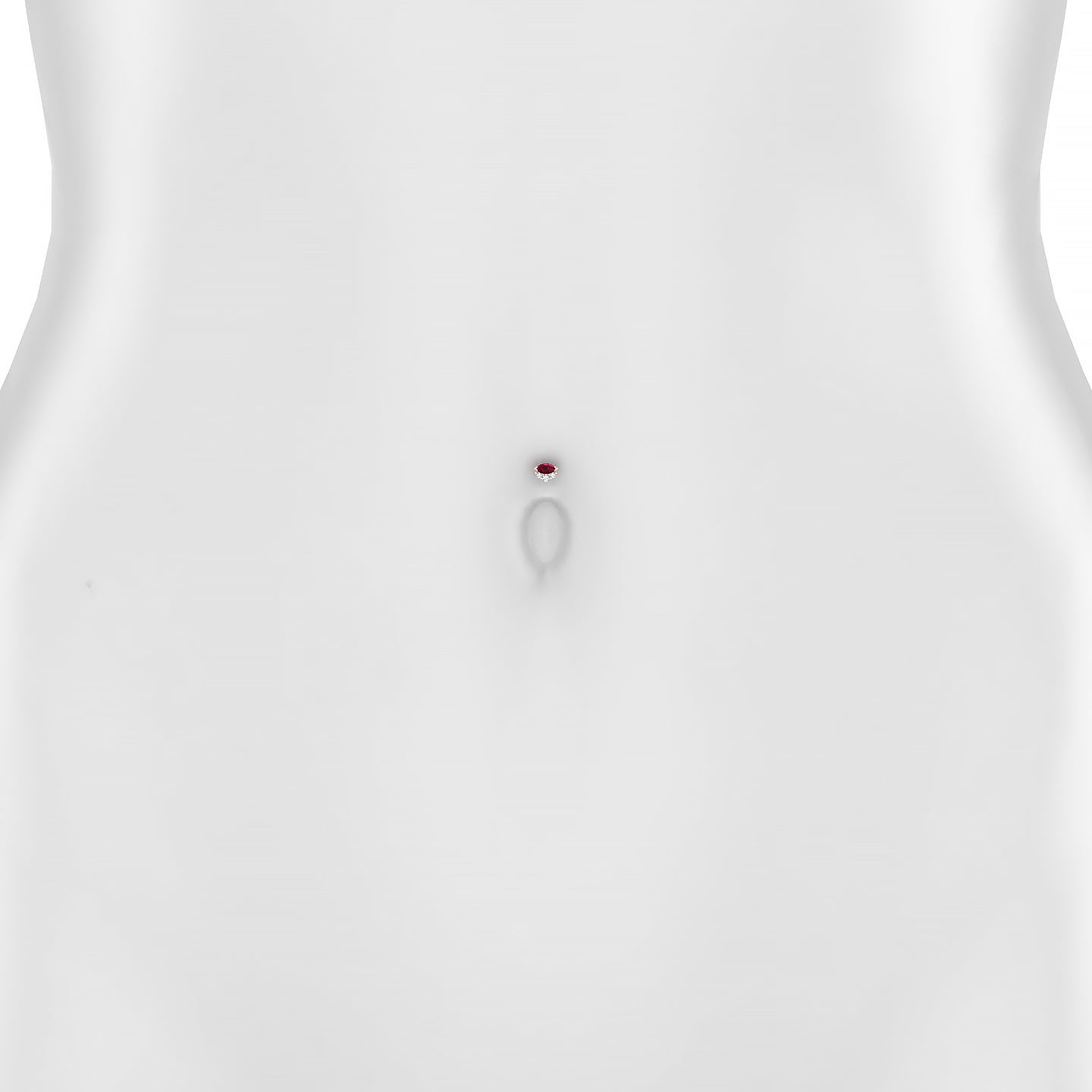 Danu | 18k Rose Gold 10 mm 5 mm Ruby & Diamond Floating Navel Piercing