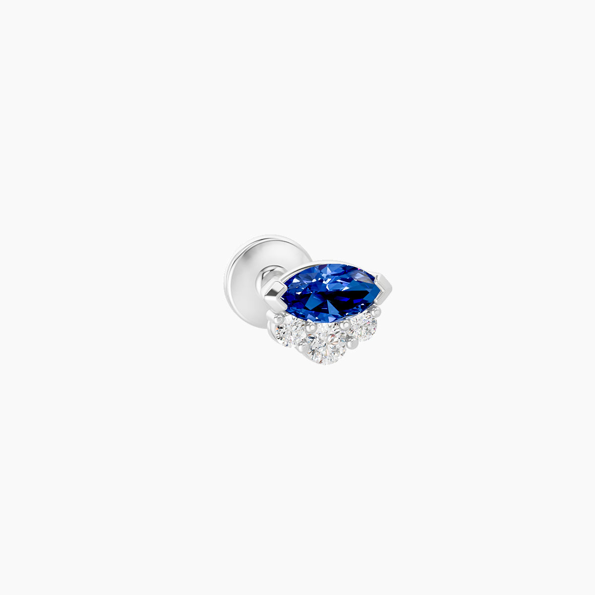 Danu | 18k White Gold 5 mm 5 mm Sapphire & Diamond Nose Piercing