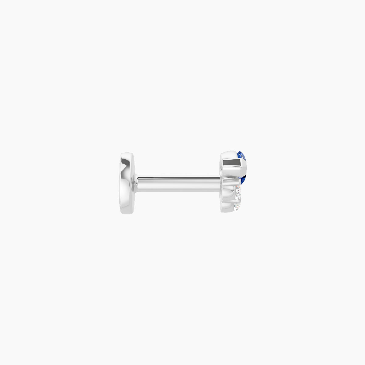 Danu | 18k White Gold 5 mm 5 mm Sapphire & Diamond Nose Piercing