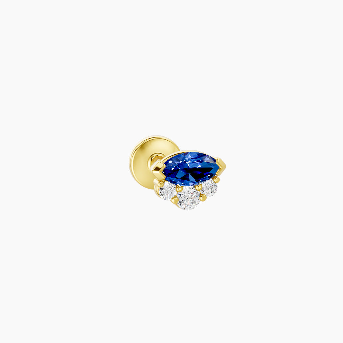 Danu | 18k Yellow Gold 5 mm 5 mm Sapphire & Diamond Nose Piercing