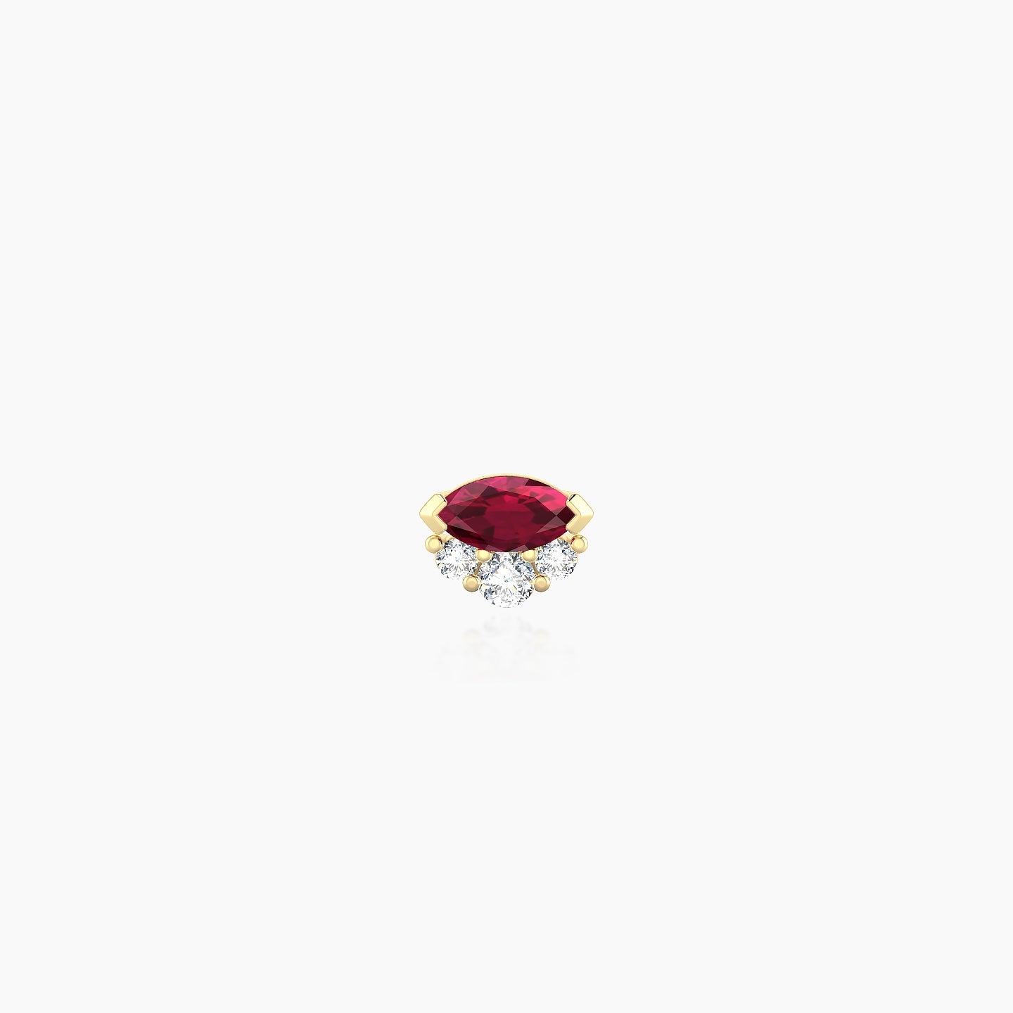 Danu | 18k Yellow Gold 5 mm 5 mm Ruby & Diamond Nose Piercing