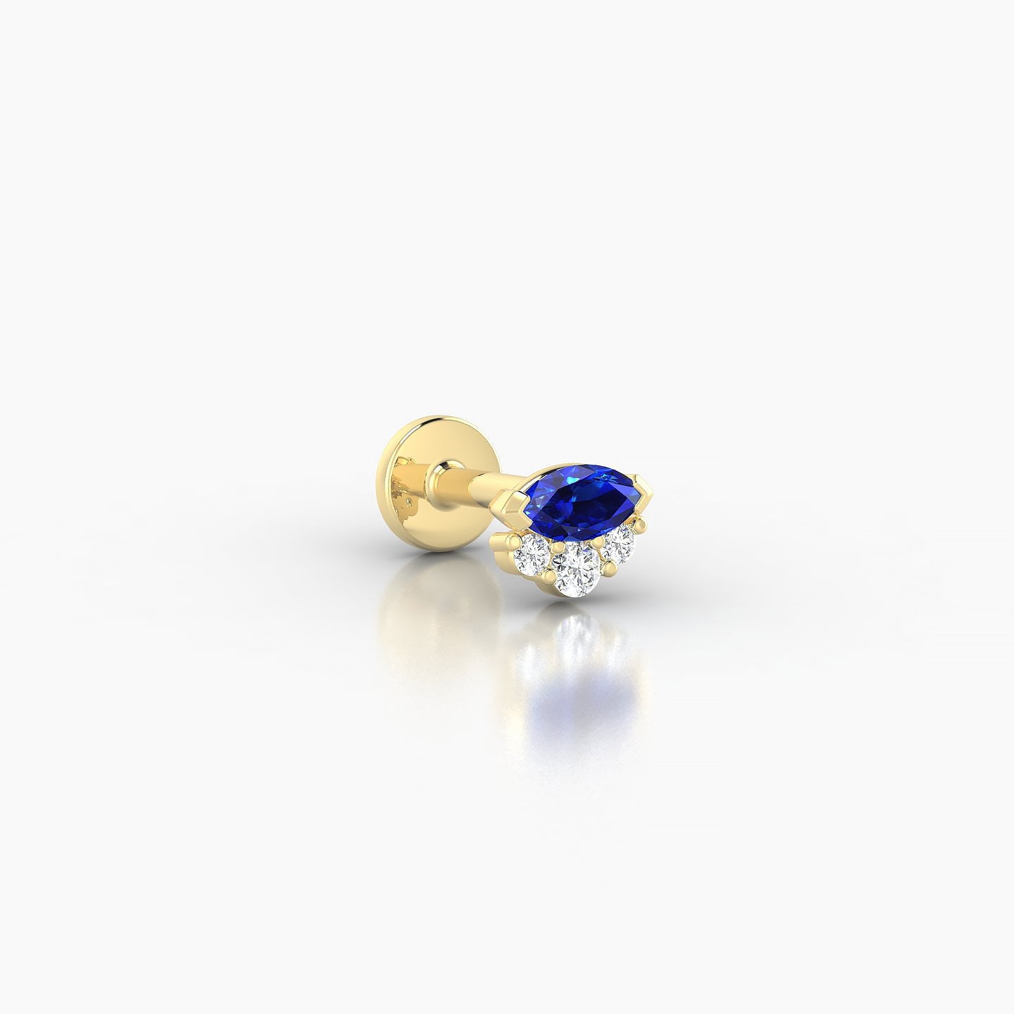 Danu | 18k Yellow Gold 5 mm 5 mm Sapphire & Diamond Nose Piercing