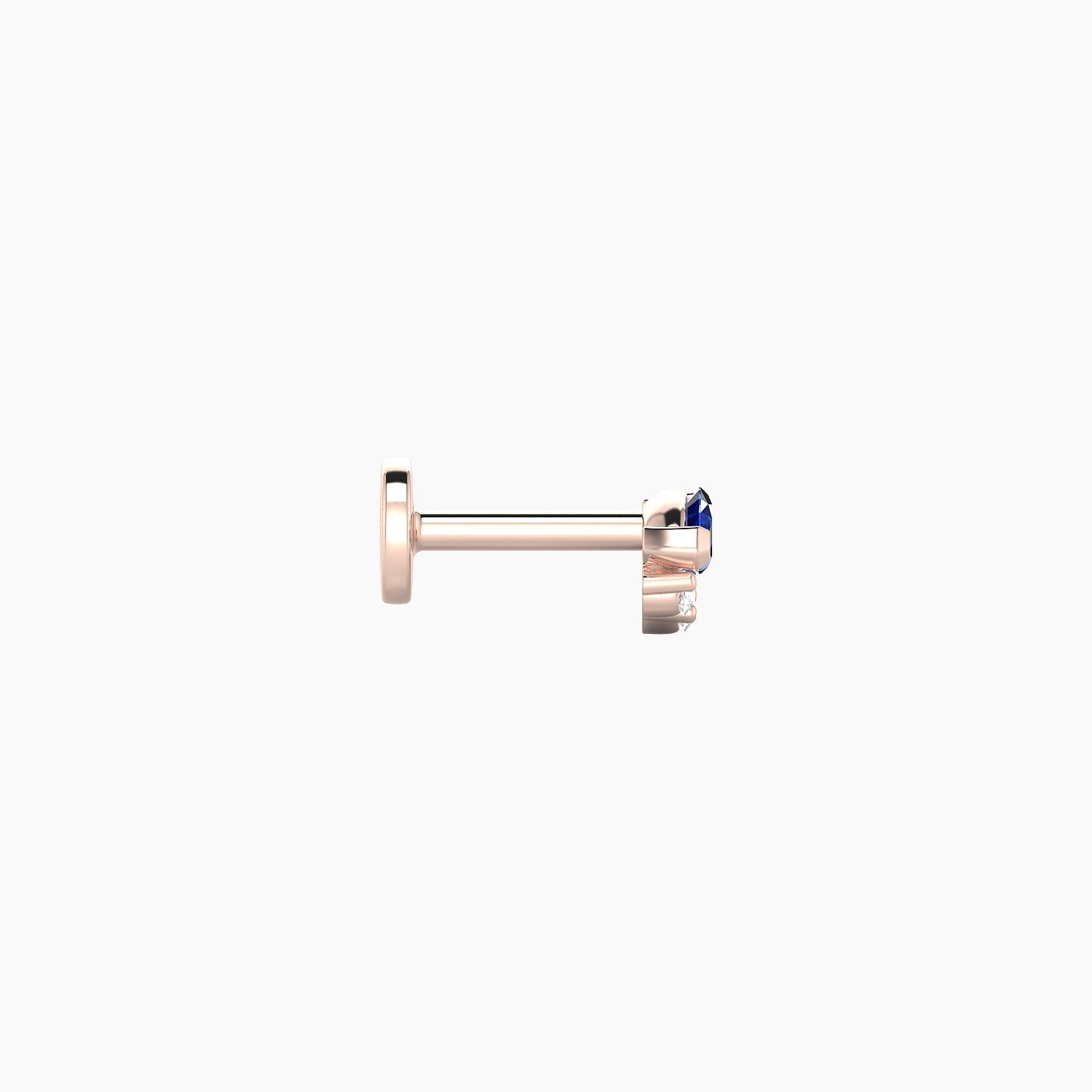 Danu | 18k Rose Gold 5 mm 5 mm Sapphire & Diamond Nose Piercing
