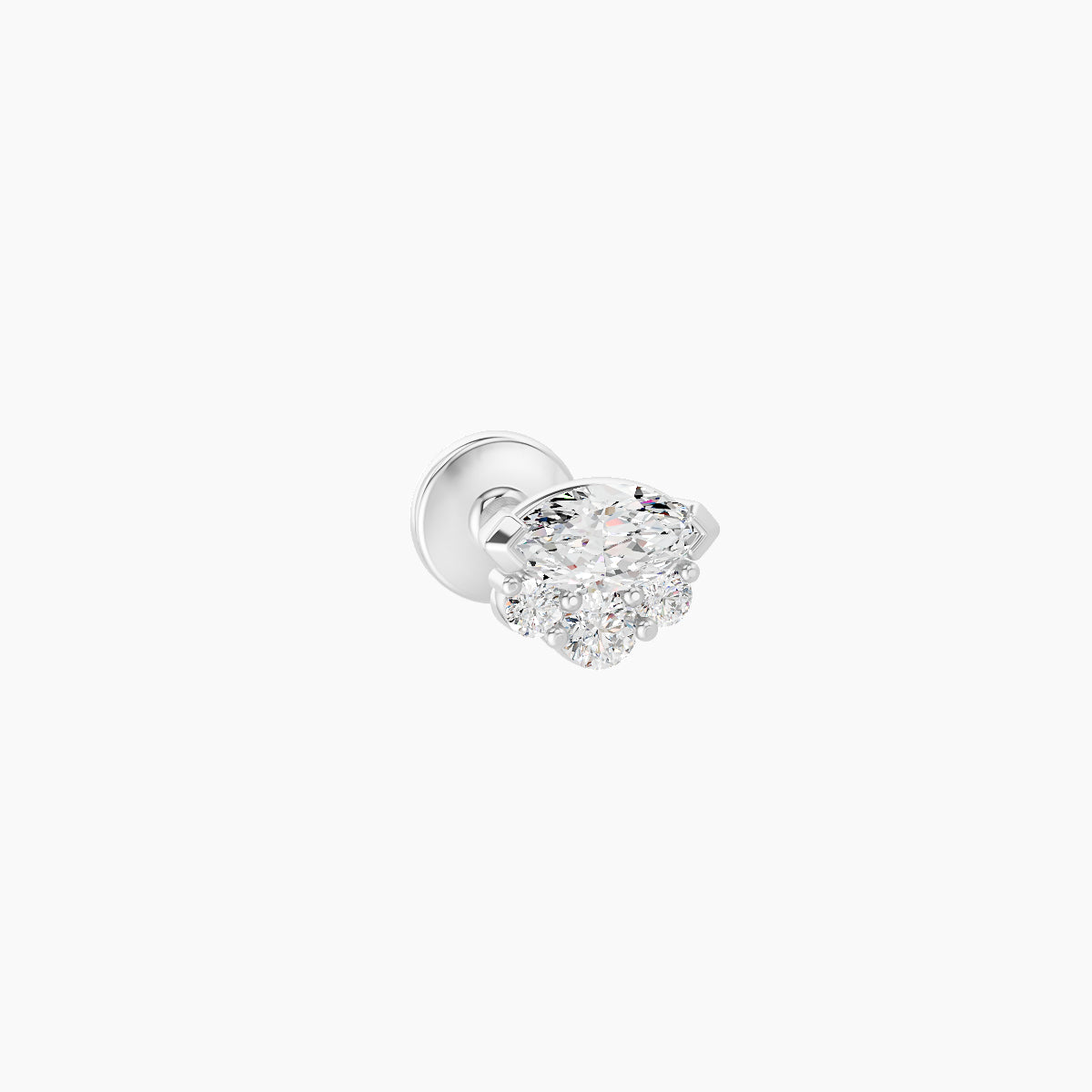 Danu | 18k White Gold 5 mm 5 mm Diamond Piercing