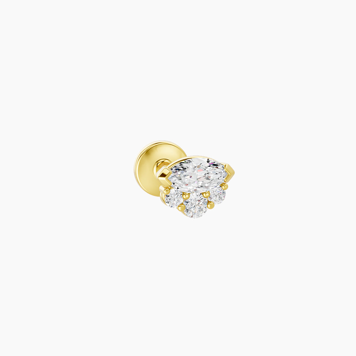 Danu | 18k Yellow Gold 5 mm 5 mm Diamond Piercing