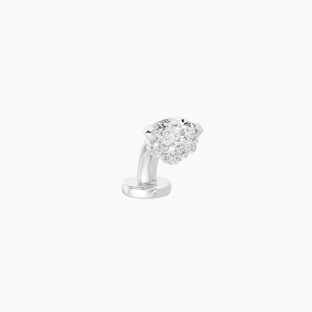 Danu | 18k White Gold 5 mm 6 mm Diamond Floating Navel Piercing