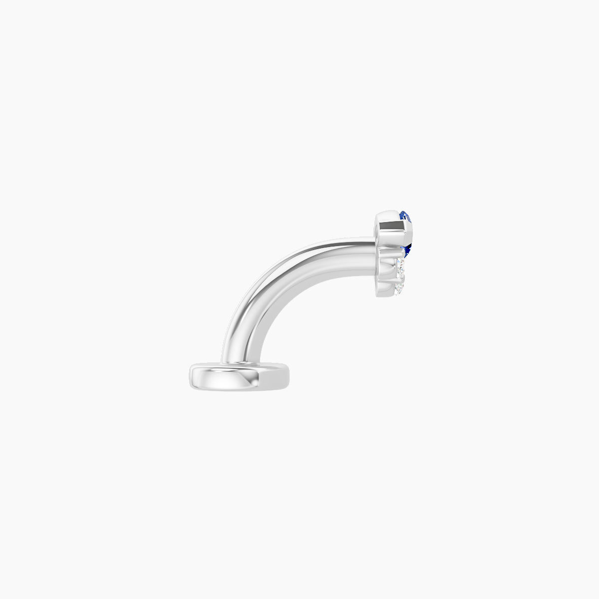 Danu | 18k White Gold 6 mm 5 mm Sapphire & Diamond Floating Navel Piercing