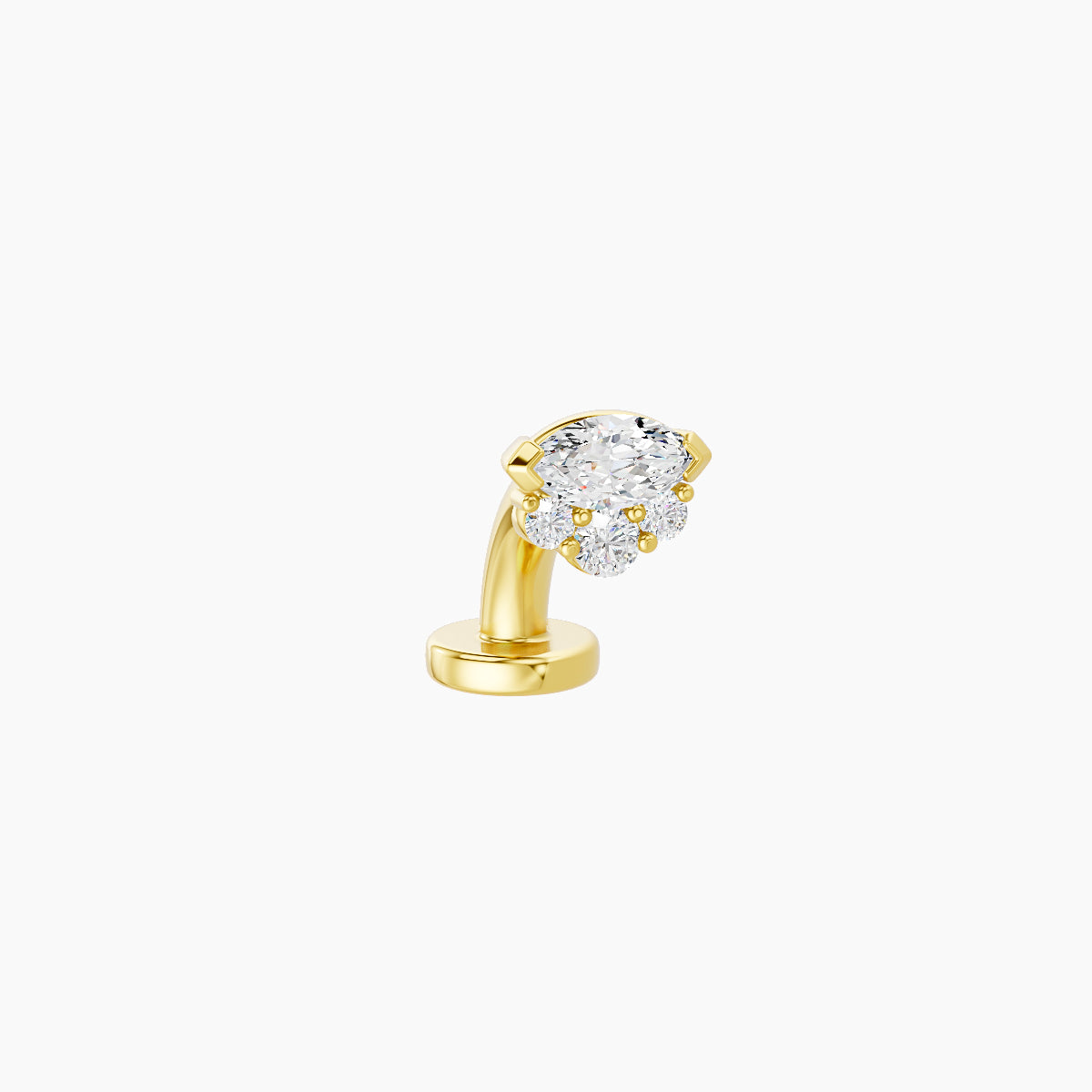 Danu | 18k Yellow Gold 5 mm 6 mm Diamond Floating Navel Piercing