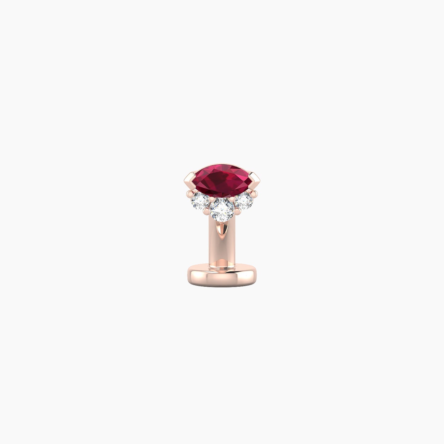Danu | 18k Rose Gold 6 mm 5 mm Ruby & Diamond Floating Navel Piercing
