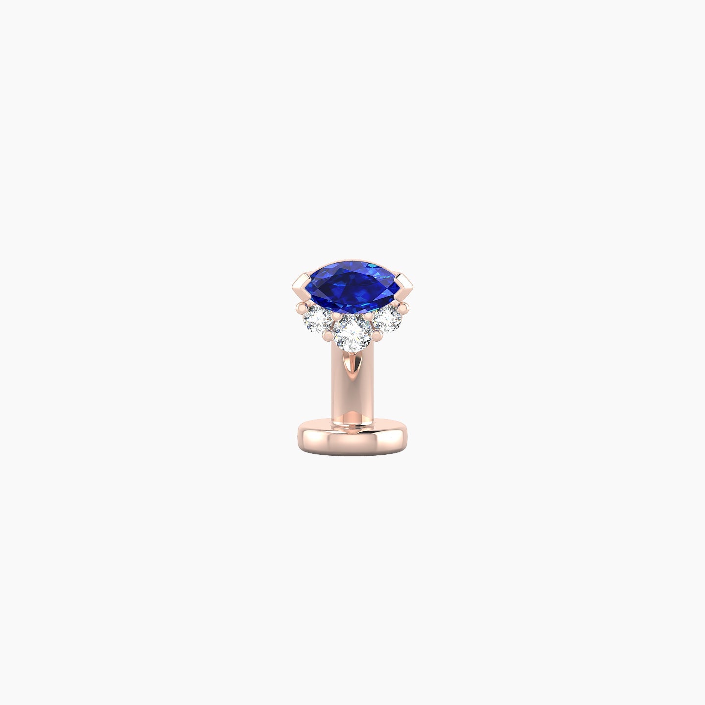 Danu | 18k Rose Gold 6 mm 5 mm Sapphire & Diamond Floating Navel Piercing