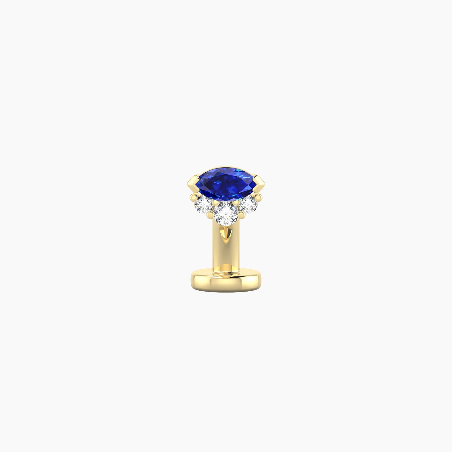 Danu | 18k Yellow Gold 6 mm 5 mm Sapphire & Diamond Floating Navel Piercing