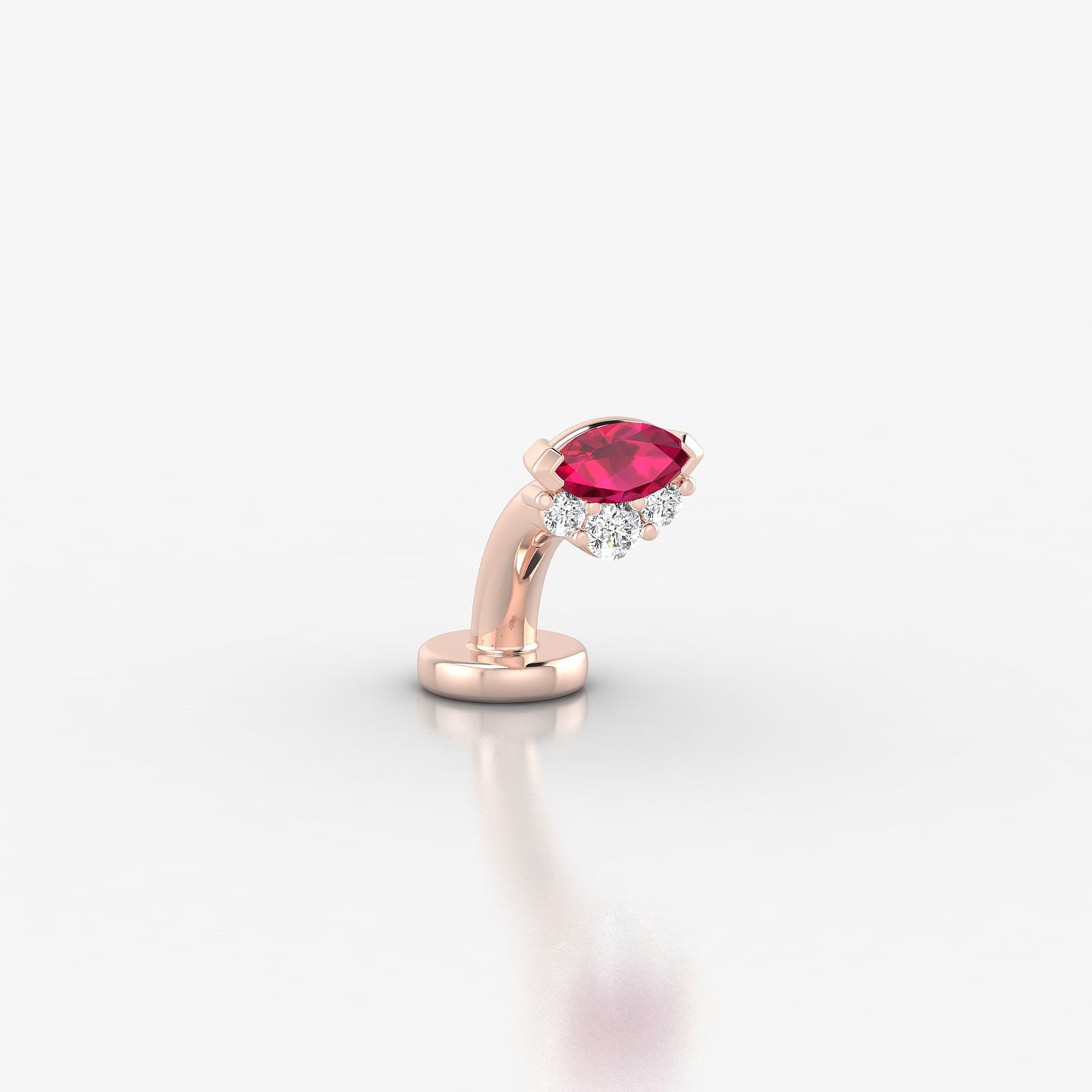 Danu | 18k Rose Gold 6 mm 5 mm Ruby & Diamond Floating Navel Piercing