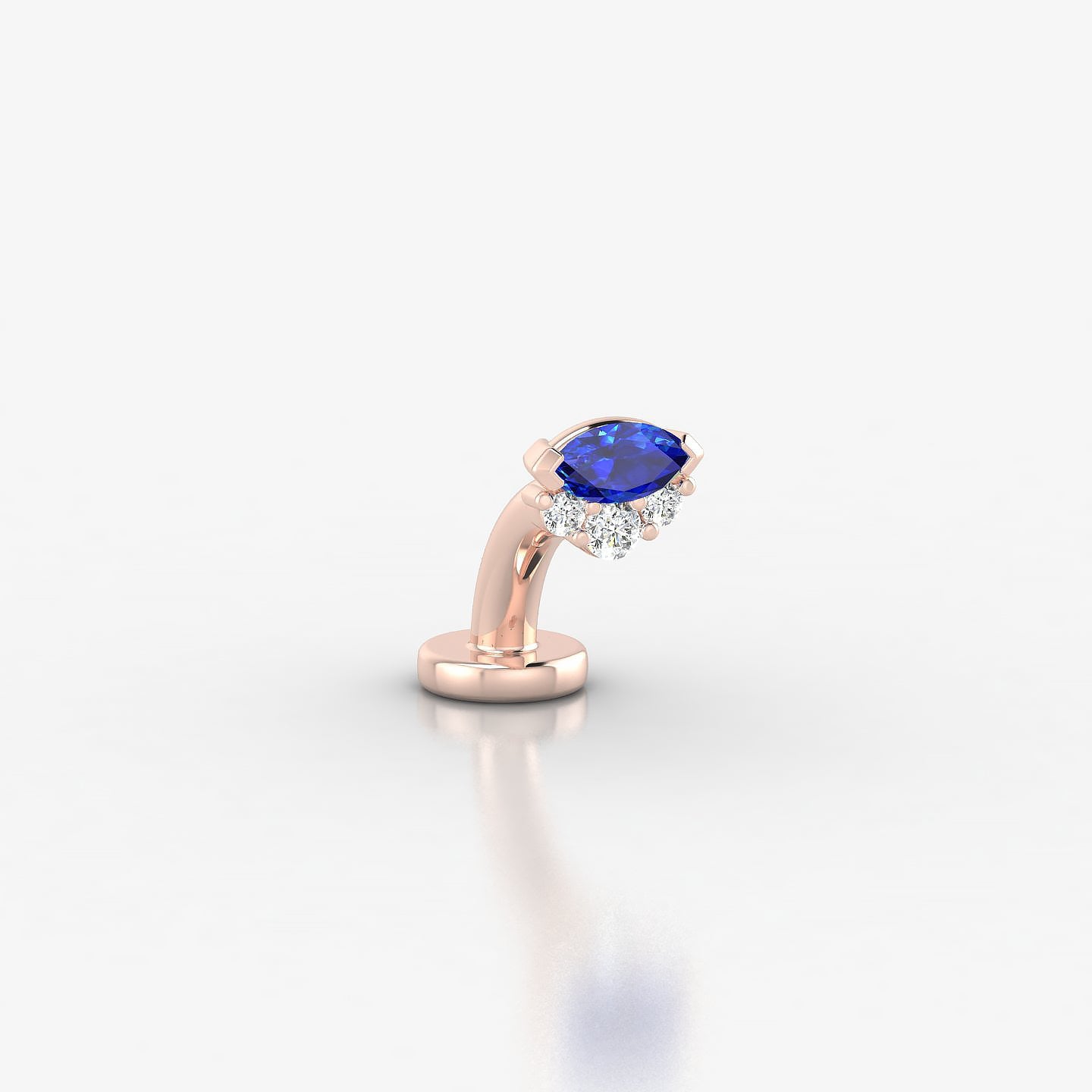 Danu | 18k Rose Gold 6 mm 5 mm Sapphire & Diamond Floating Navel Piercing