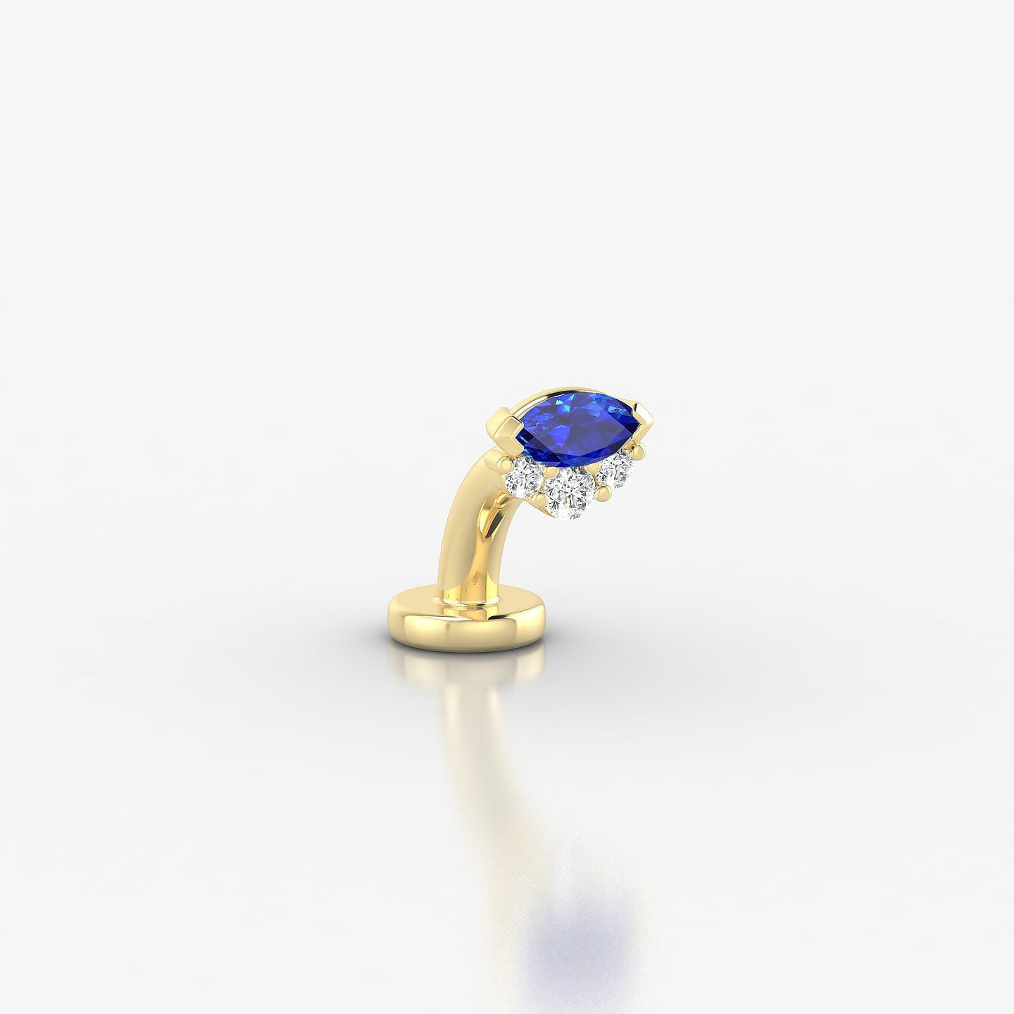 Danu | 18k Yellow Gold 6 mm 5 mm Sapphire & Diamond Floating Navel Piercing
